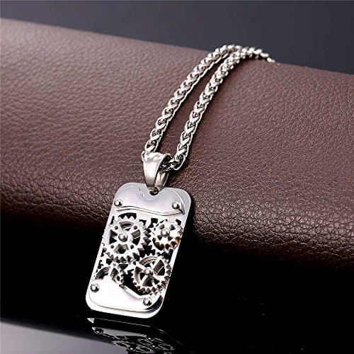 Stainless Steel 18K Gold Plated U7 Punk Dagger Pendant Necklace 22-24 Inches