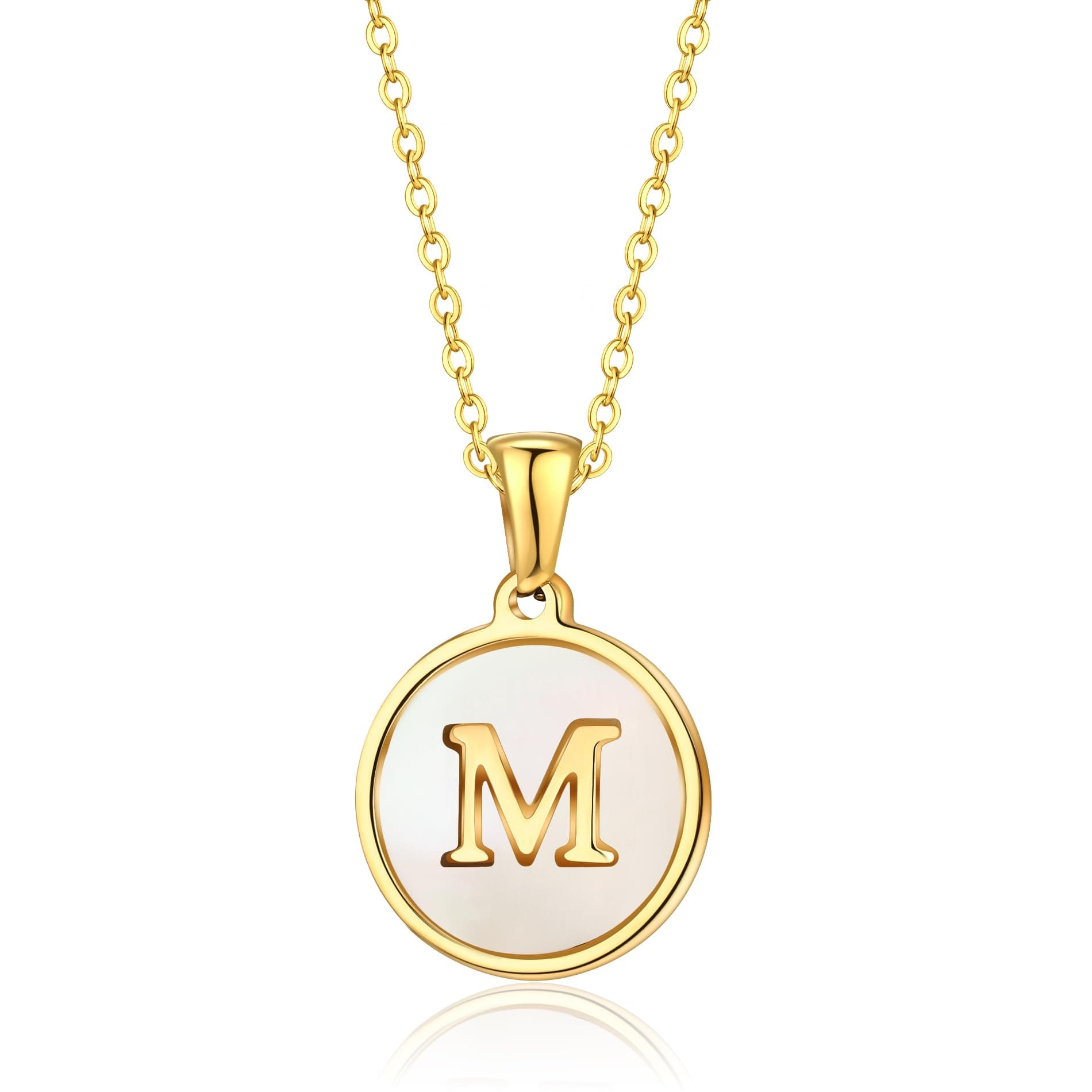 KELMALL Gold Initial Necklace, A-Z Circle Pendant Non-Tarnish Jewelry