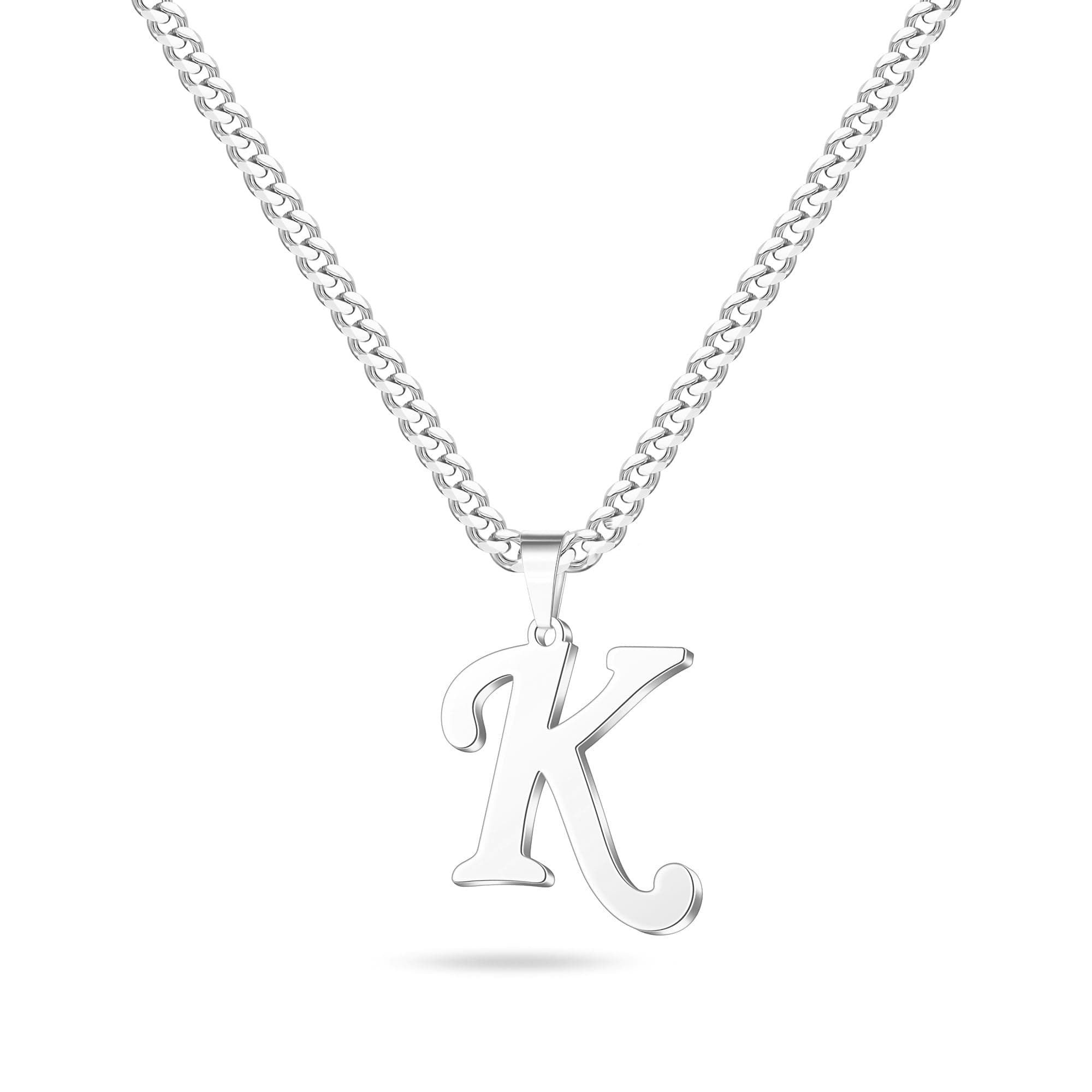 LUXEJEW Initial A-Z Letter Necklace for Men, Women, Boys