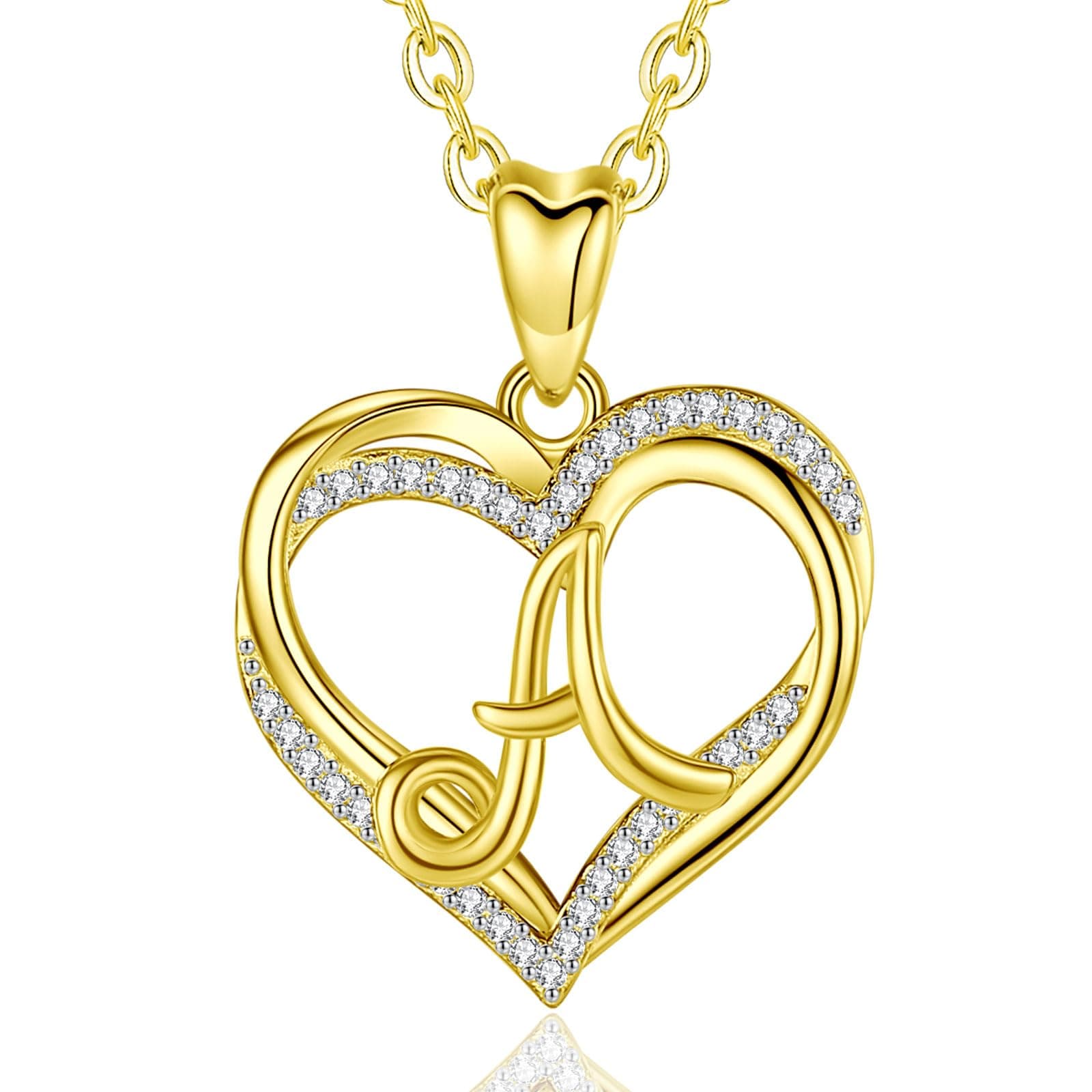 Unique Initial Necklaces for Women & Girls - Personalized Heart Letter Jewelry