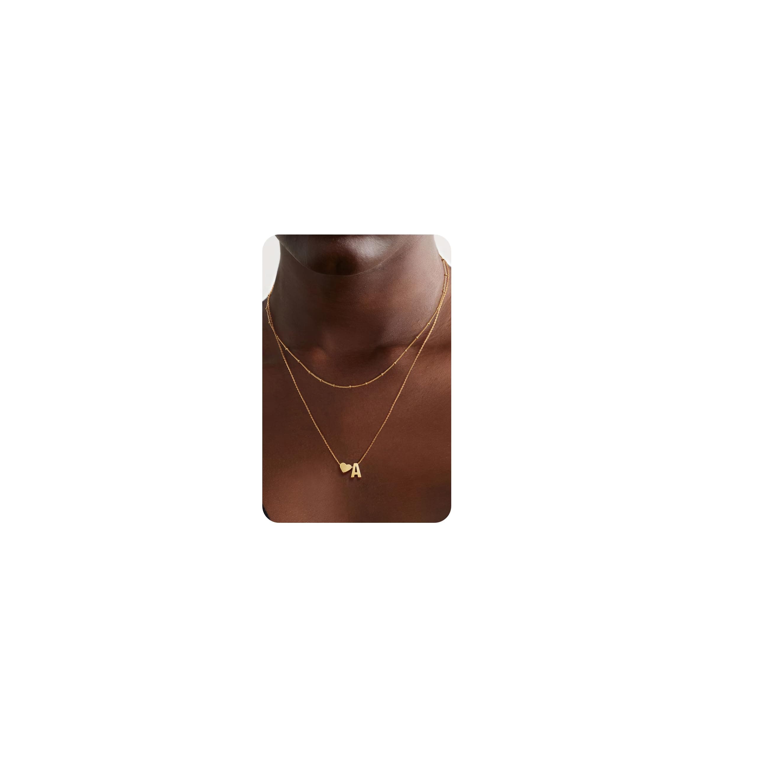 Krfy 14K Gold Plated Initial Heart Necklace for Women