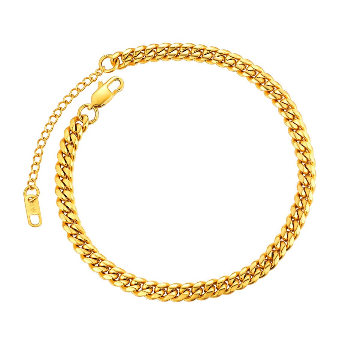 ChainsPro 18K Gold Plated Resizable Anklet Chain - Gift Box Included