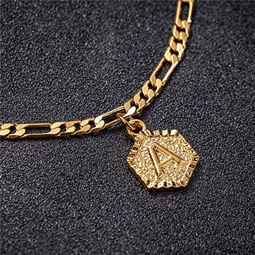 18K Gold & Silver Anklet Bracelets for Women & Men with Custom Initials