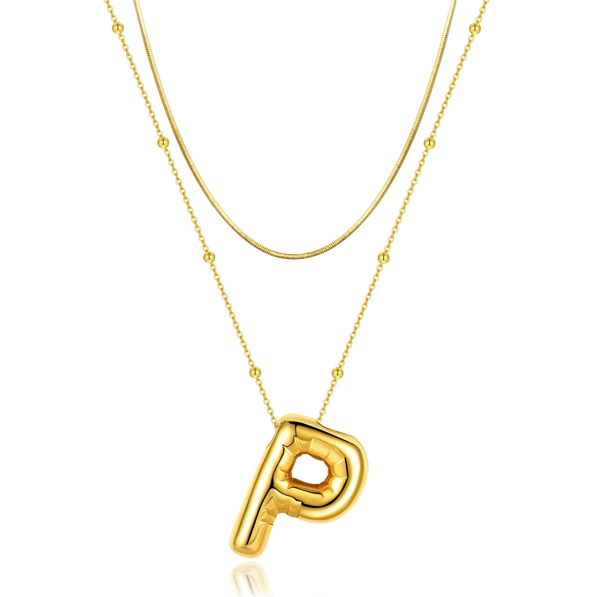 LUCA SMITH Dainty Balloon Alphabet Pendant Necklaces for Women