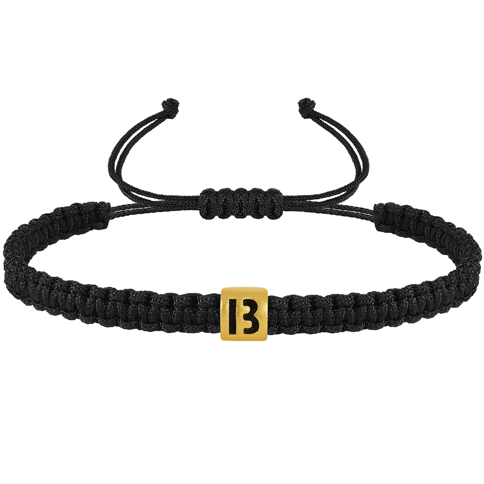 Adjustable Woven Rope Bracelet with 26 Alphabet Letter Charms