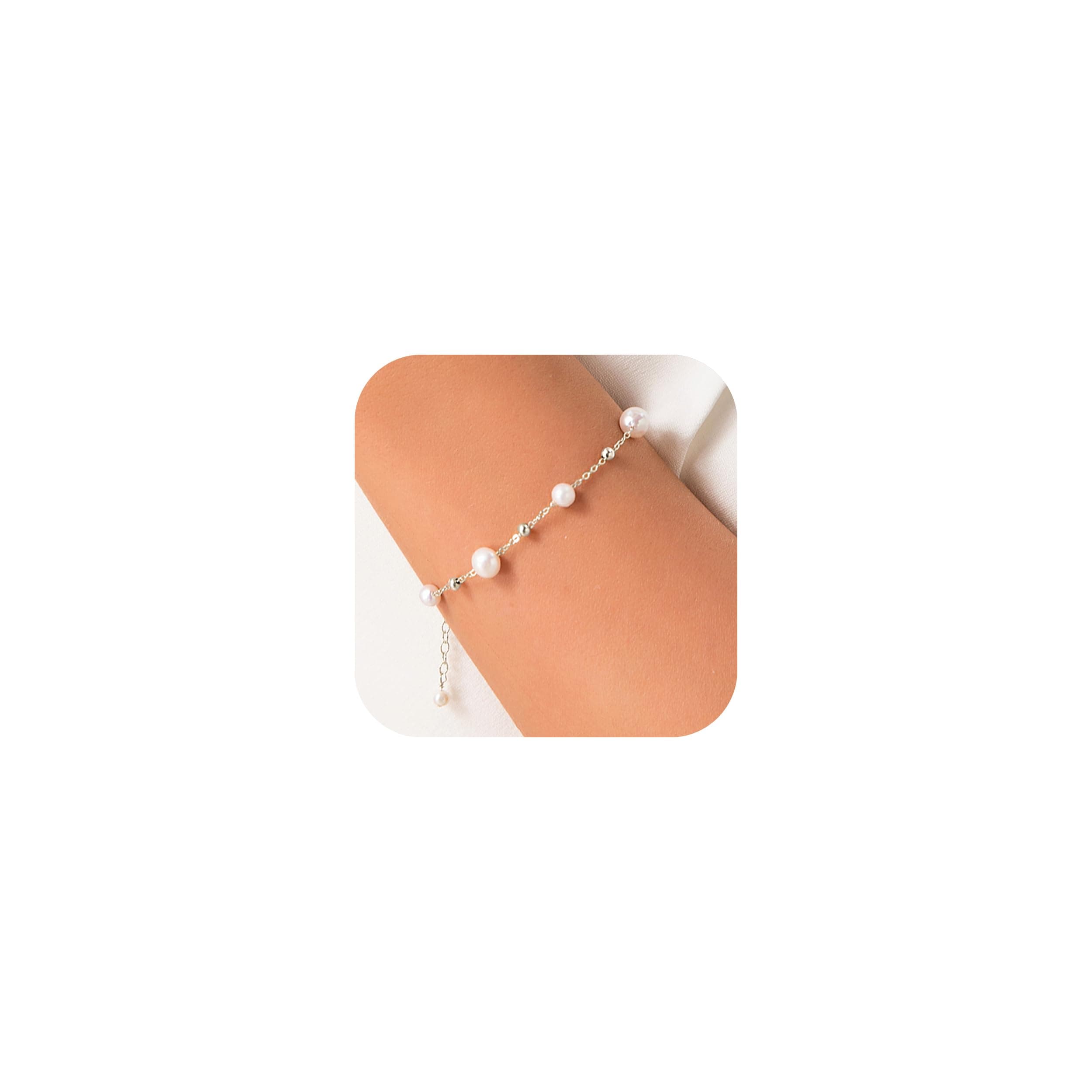 NORVIT 14k Gold Filled Round Pearl Bracelet for Women