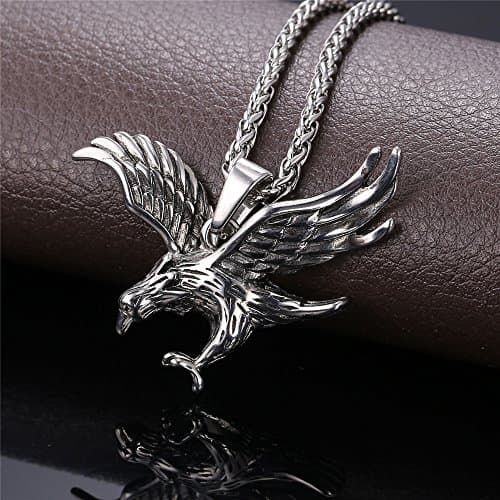 Retro Black Stainless Steel U7 Animal Pendant Necklace for Men & Women Cool Gift