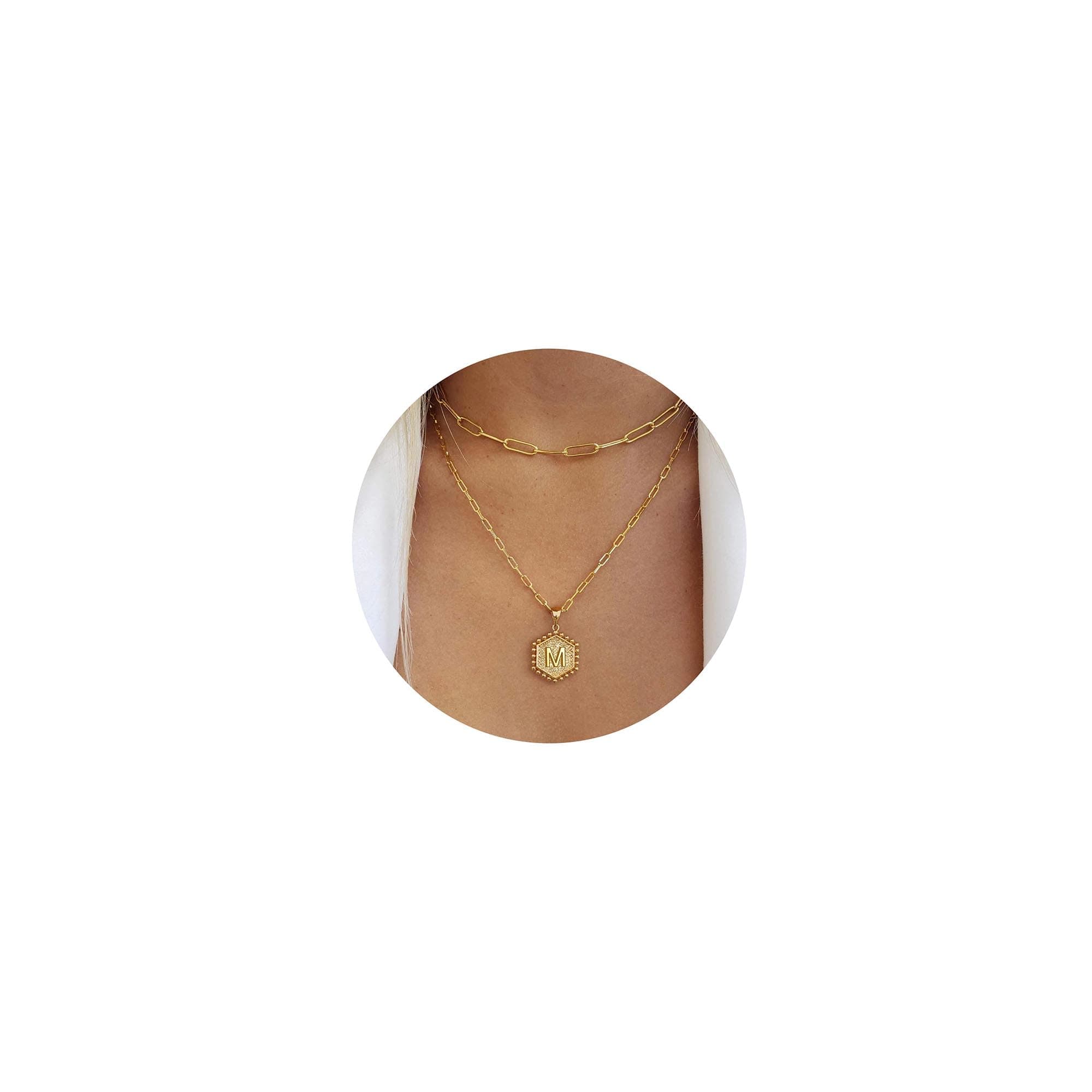 MooHamm Women's Dainty 18K Gold Plated Initial Necklace | Trendy & Personalized