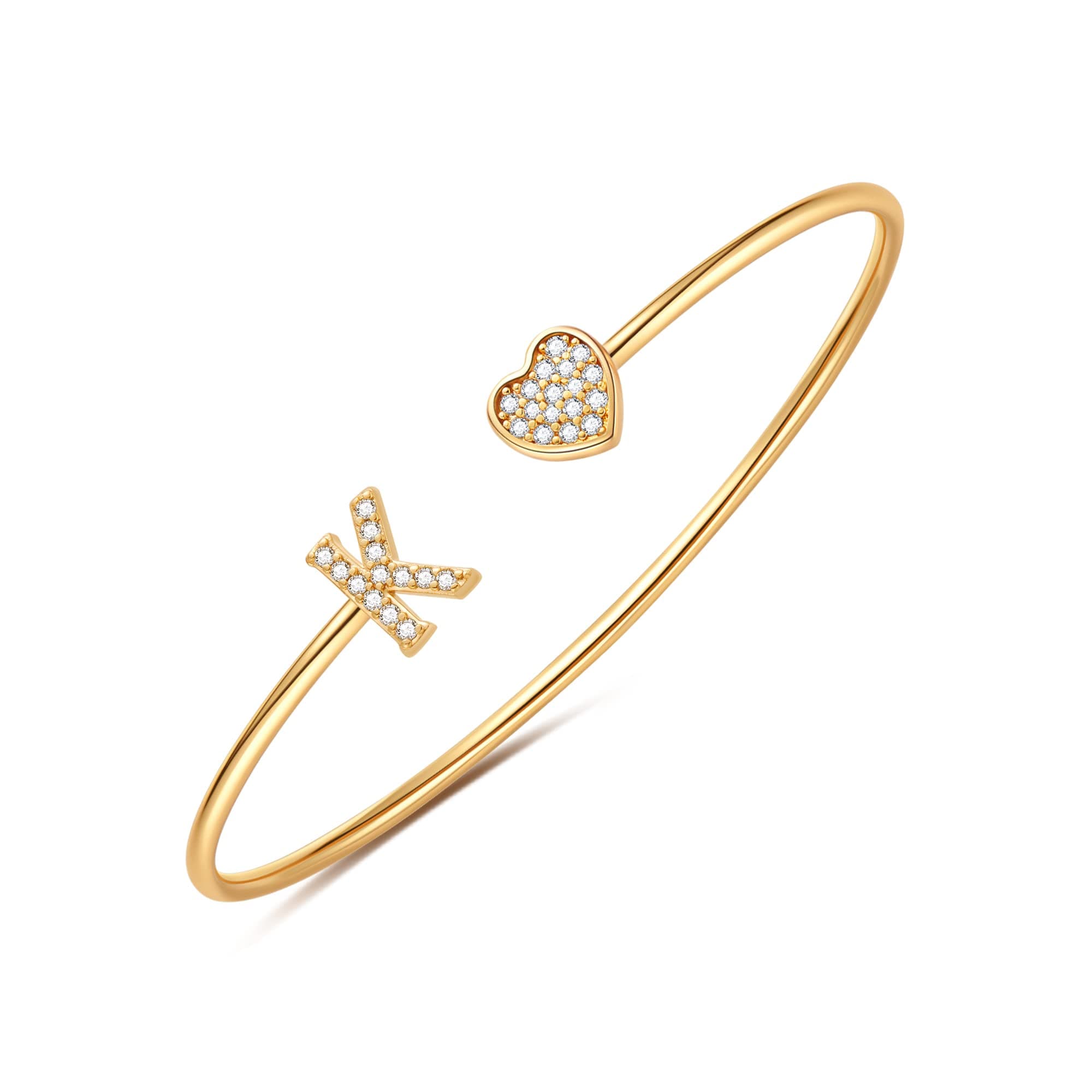BRIJEWLIC 14K Gold Plated Initial Bracelets for Women and Girls