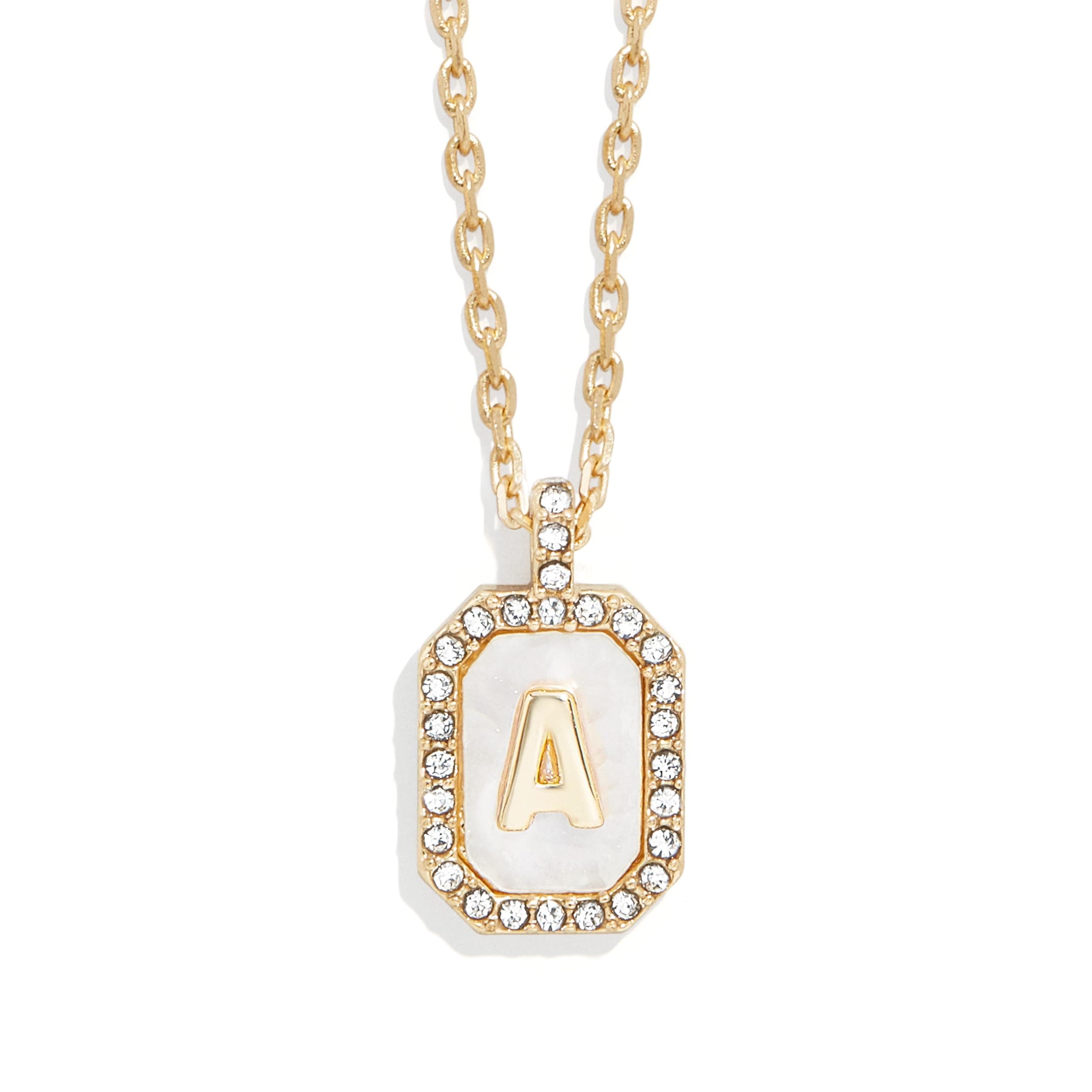 BaubleBar Gold & Mother of Pearl Initial Necklaces