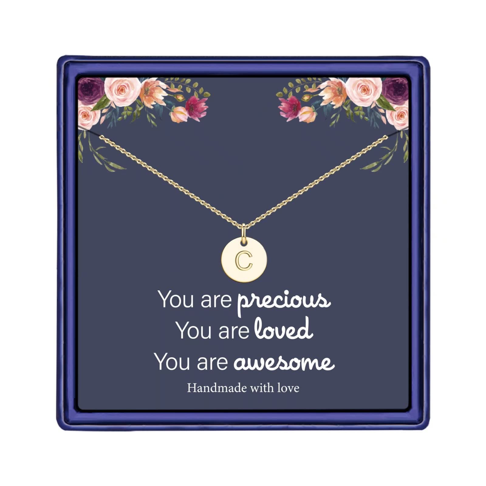 Hidepoo Mothers Day Gifts: Personalized Disc Initial Necklaces for Girls & Women - Gold/Fill Rose Gold/S925 Silver