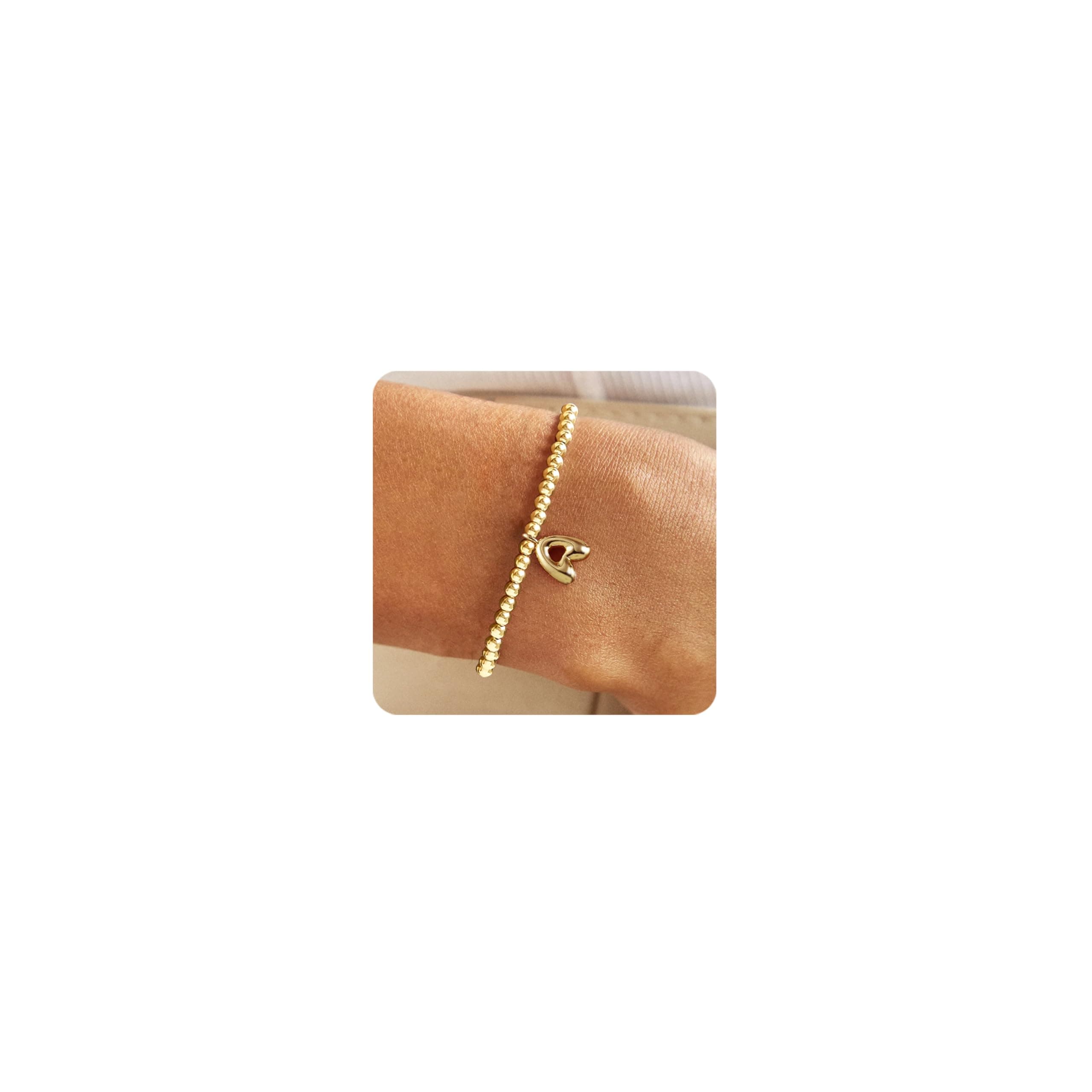 Conran Kremix Gold Initial Bracelet for Women Balloon Charm Gift