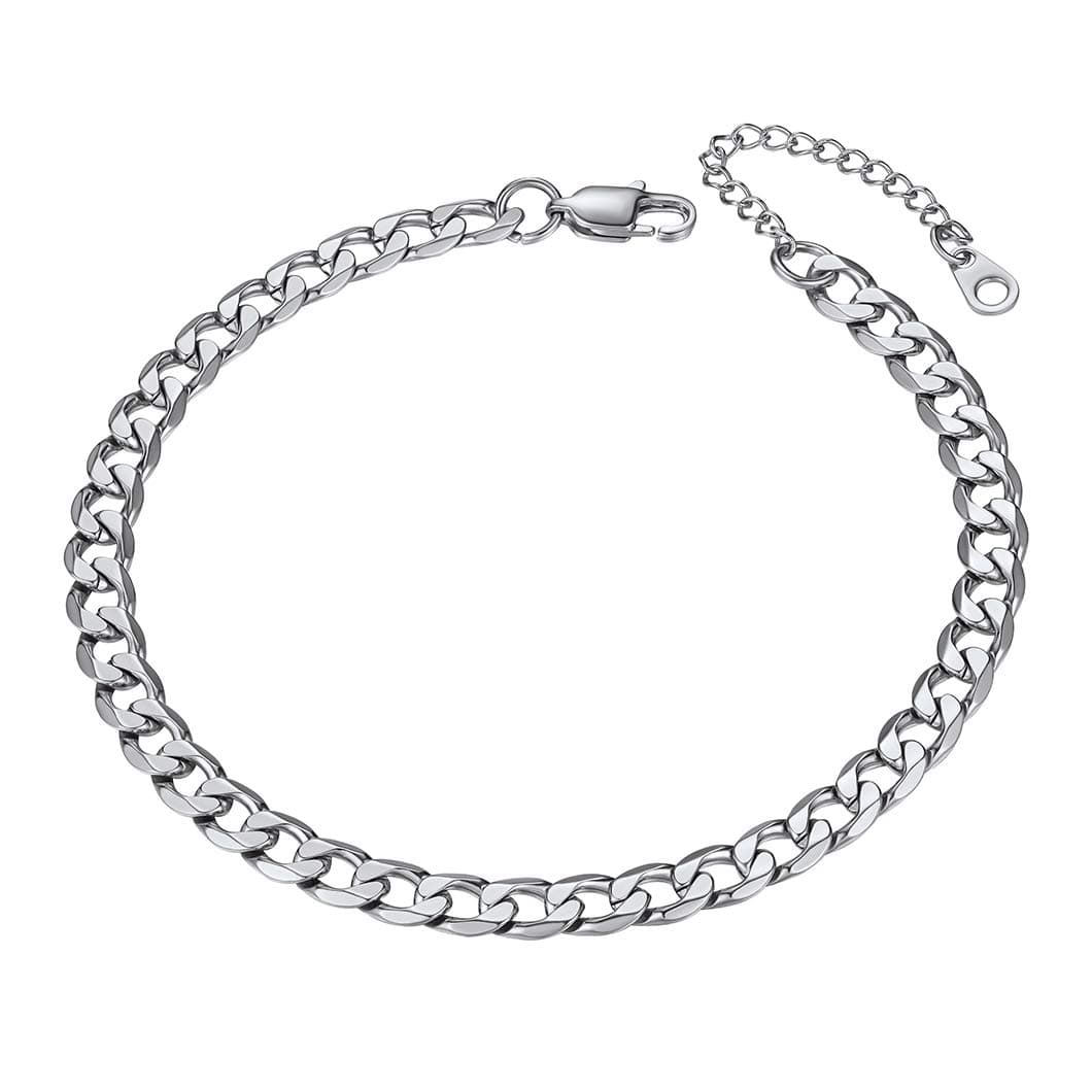 Richsteel Women's Wheat Chain Anklets, Cuban/Figaro/Spiga, 18K Gold Plated, Beach Waterproof