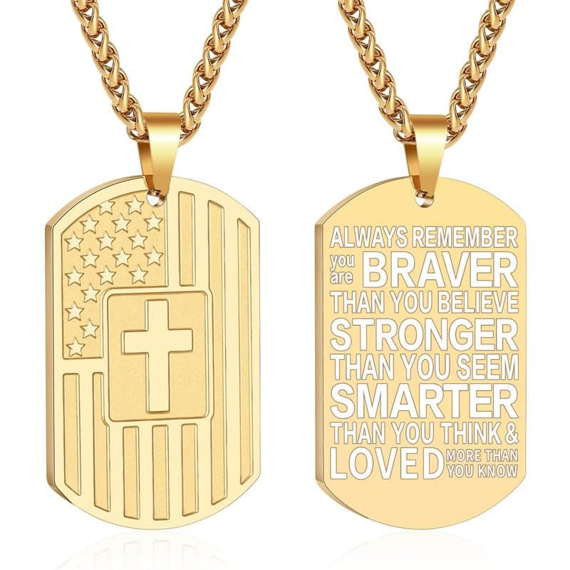 Brave Tour Men's Titanium Steel Cross Necklace