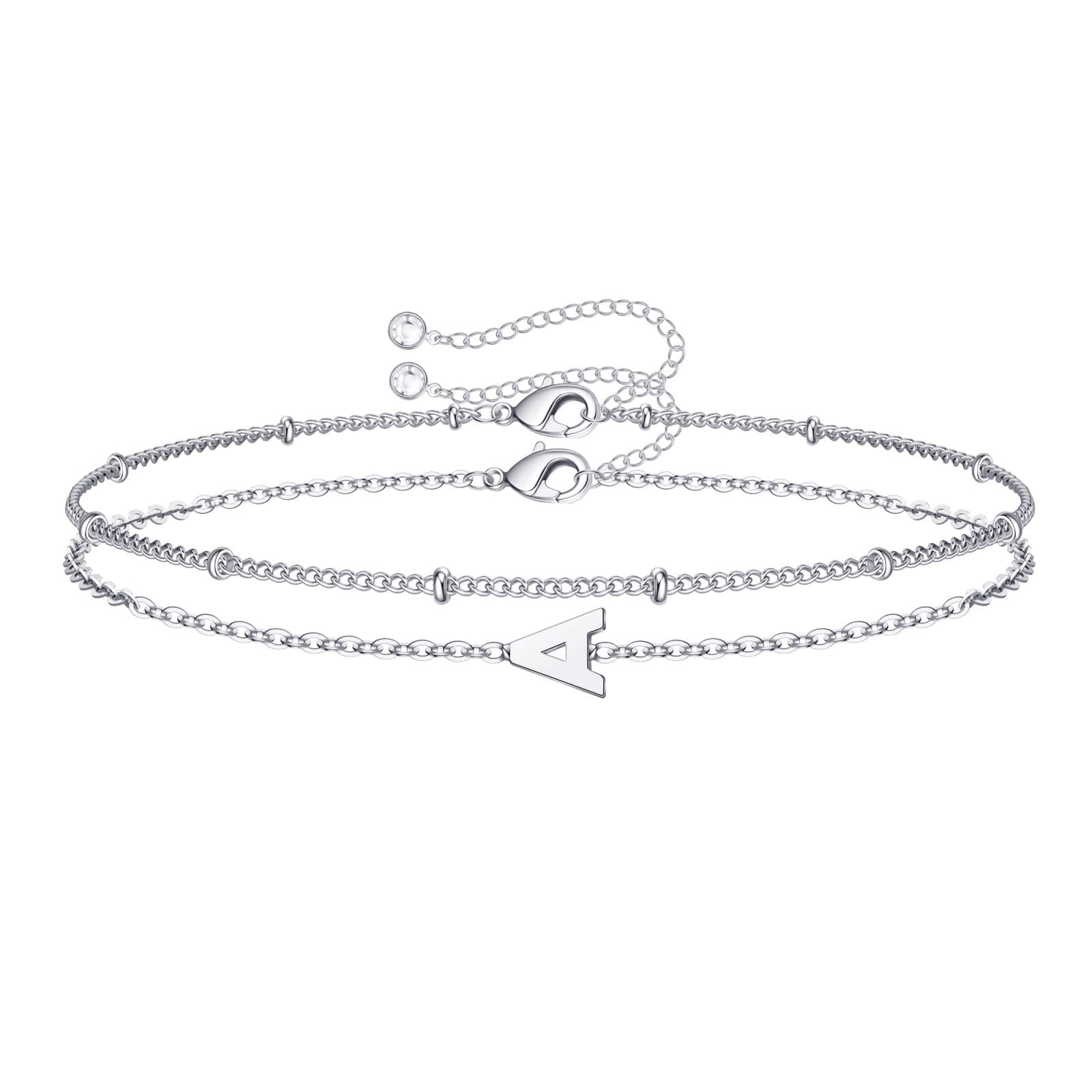 M MOOHAM Initial Bracelets for Women - Personalized Gold Letter Charm Jewelry