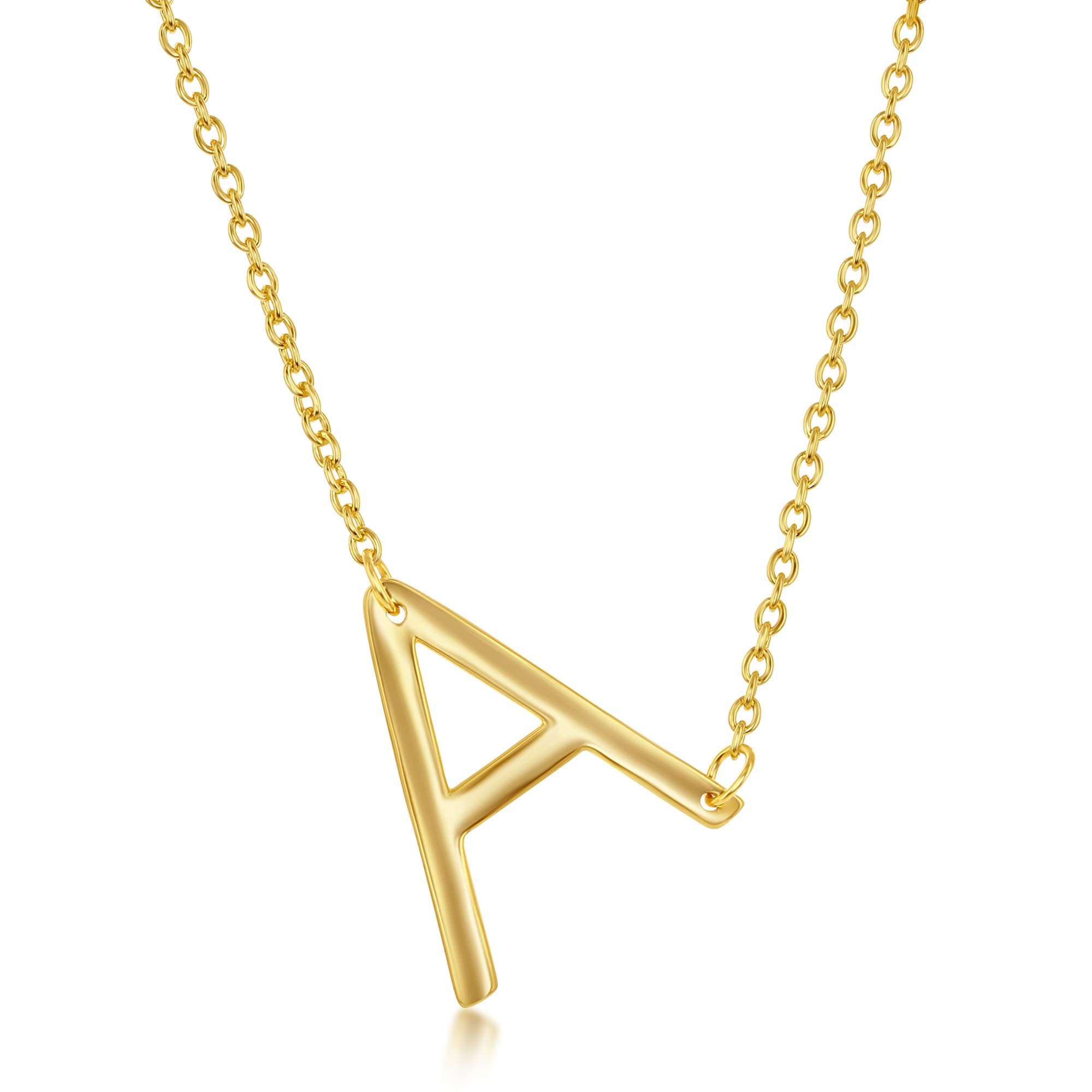 Beaux Bijoux Sideways Initial 14k Gold & Silver Necklaces | Unique Birthday Gift | Trendy Dainty Jewelry