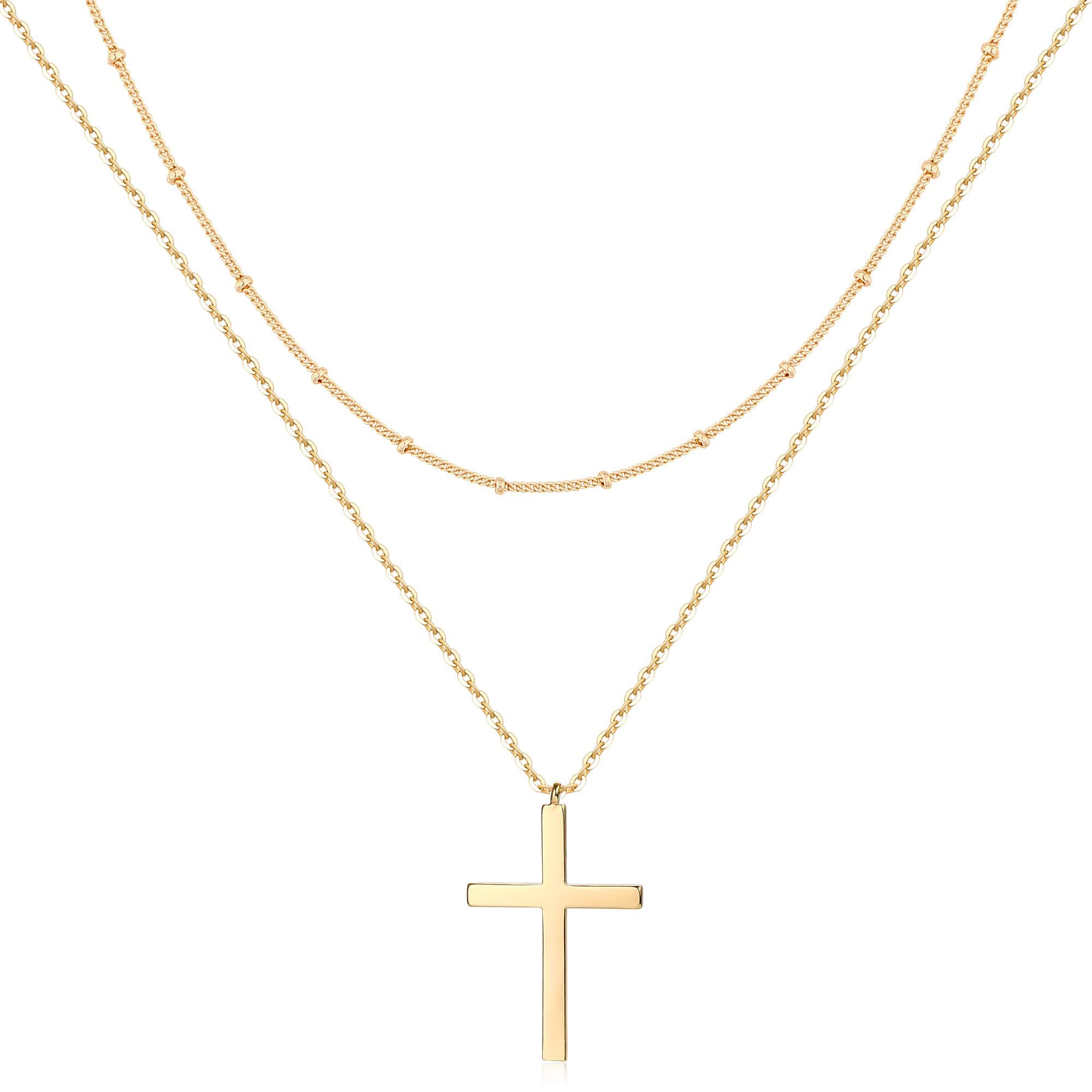 MEVECCO Handmade 18k Gold Plated Heart Arrow Layered Choker Necklace for Women