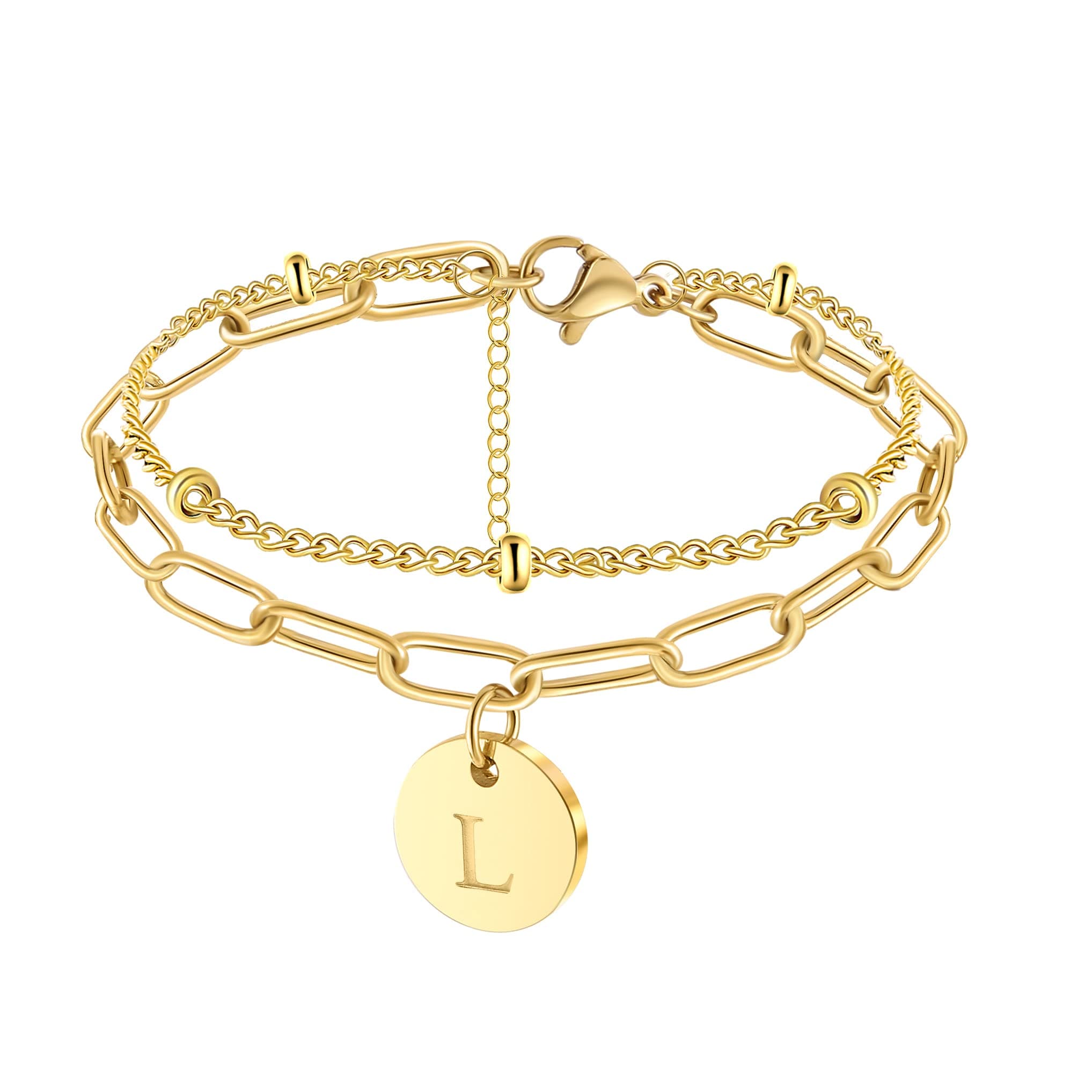 JoycuFF Gold Initial Bracelets for Womenråзнакомый_player_