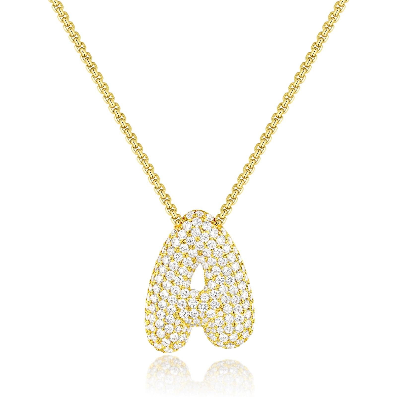 KissYan 14K Gold Plated Balloon Initial Pendant Necklace for Women