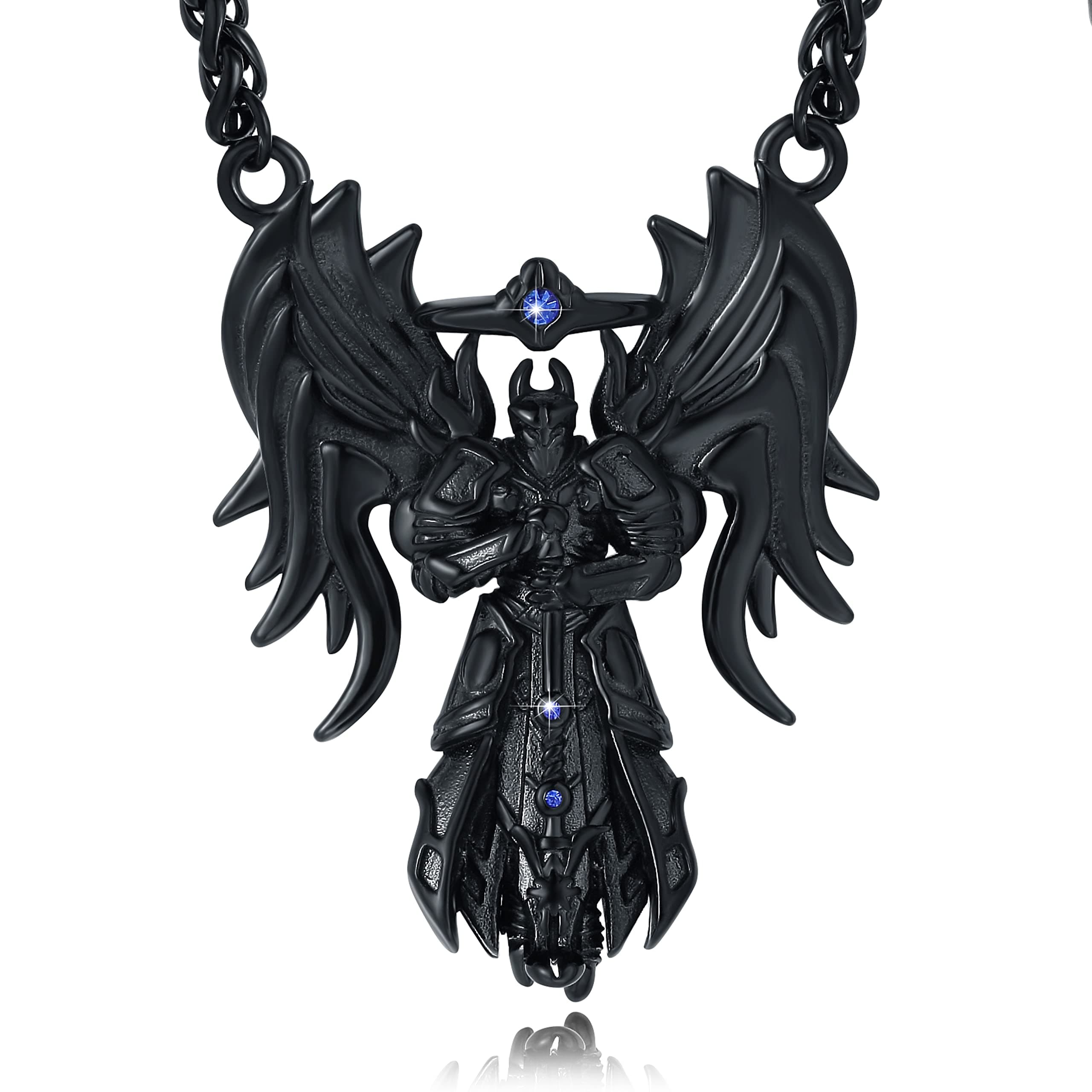 YAMI Angel Wings Dragon Pendant 316 Stainless Steel Necklace