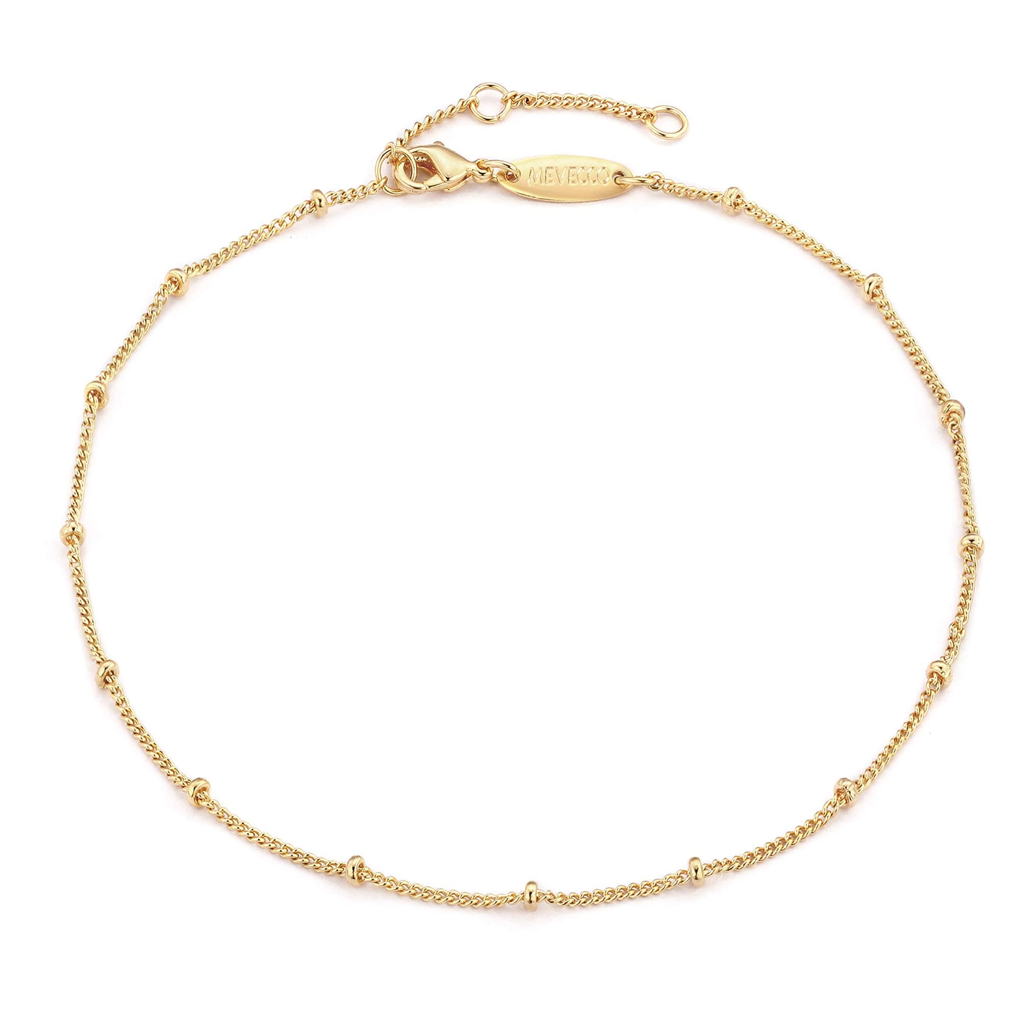 MEVECCO Gold Plated Boho Anklet for Women Beach Jewelry