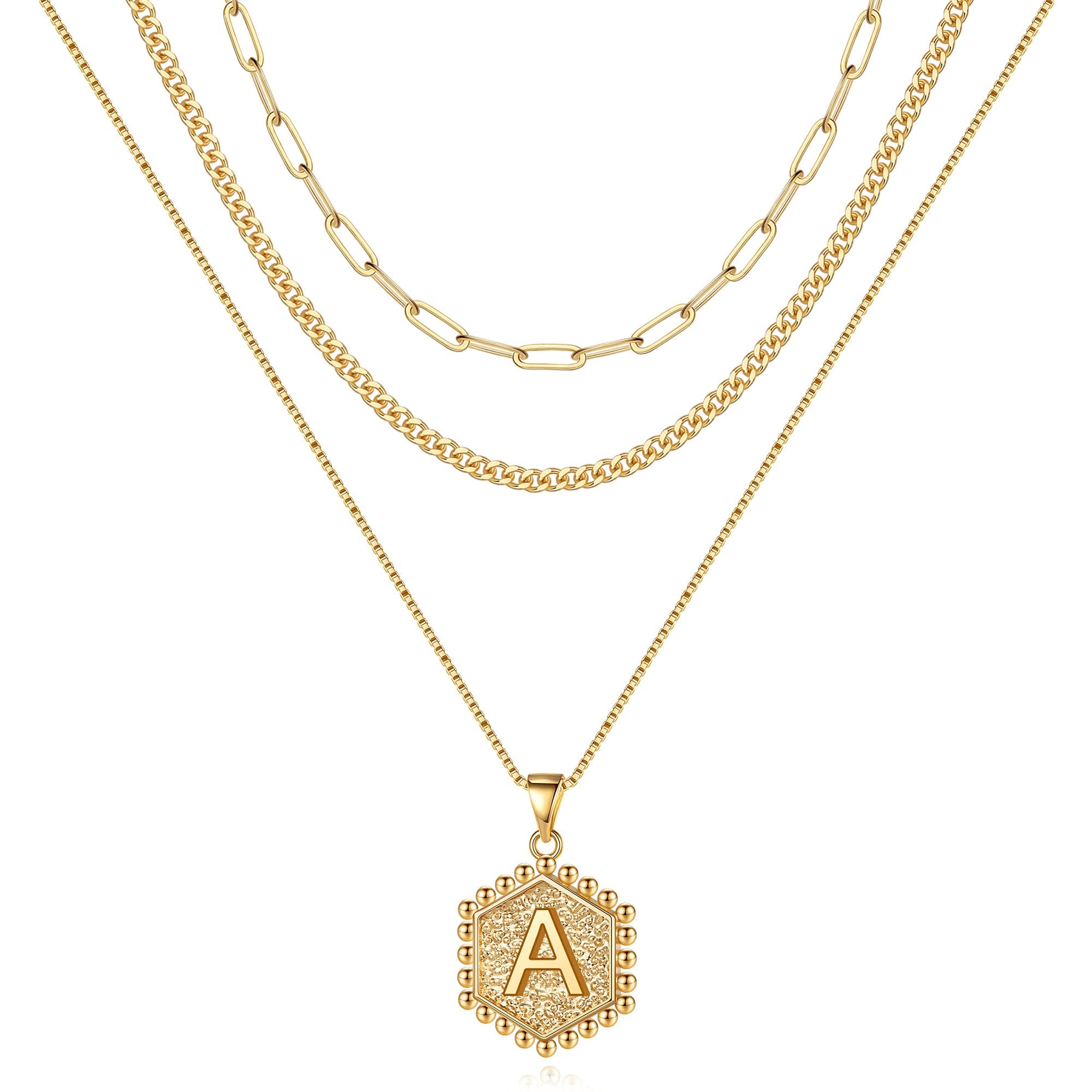 Layered Initial Necklaces for Women