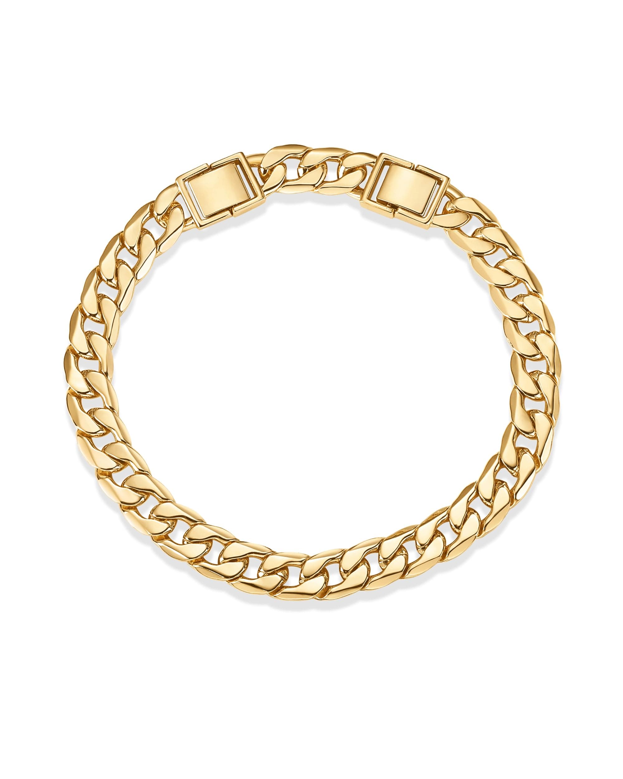 Pavoi 14K Gold Plated Chunky Curb Chain Anklet for Women