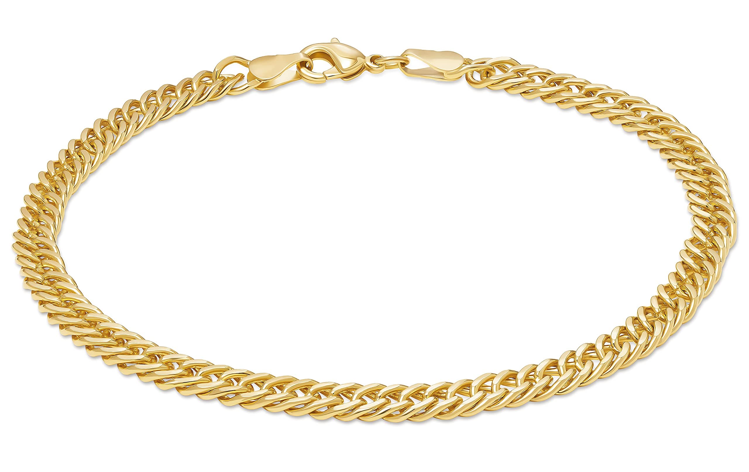 Barzel 18K Gold Plated Women's Rambo Cuban Anklet, 10 Inches - Brazil