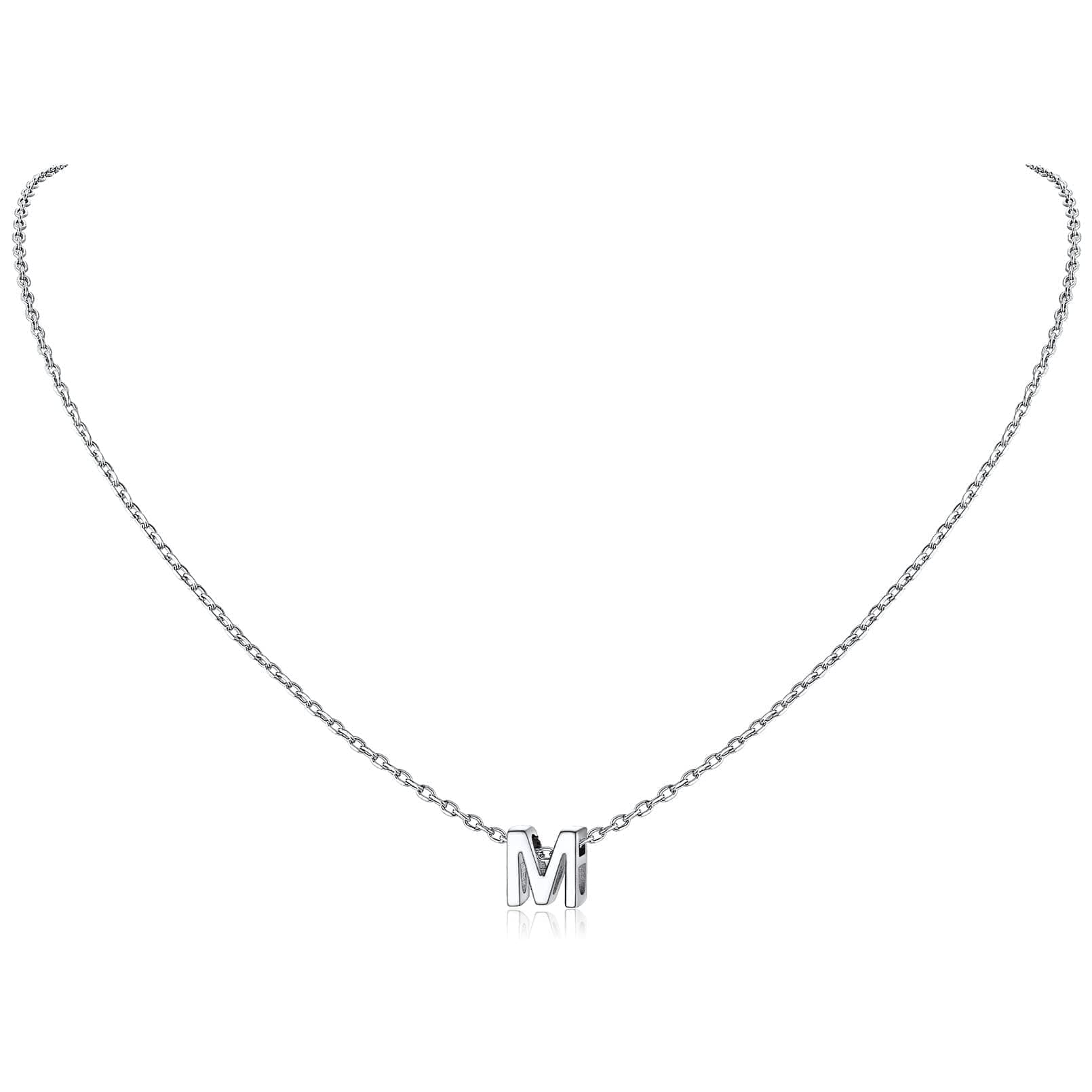 Personalized 925 Sterling Silver Initial Necklace for Women