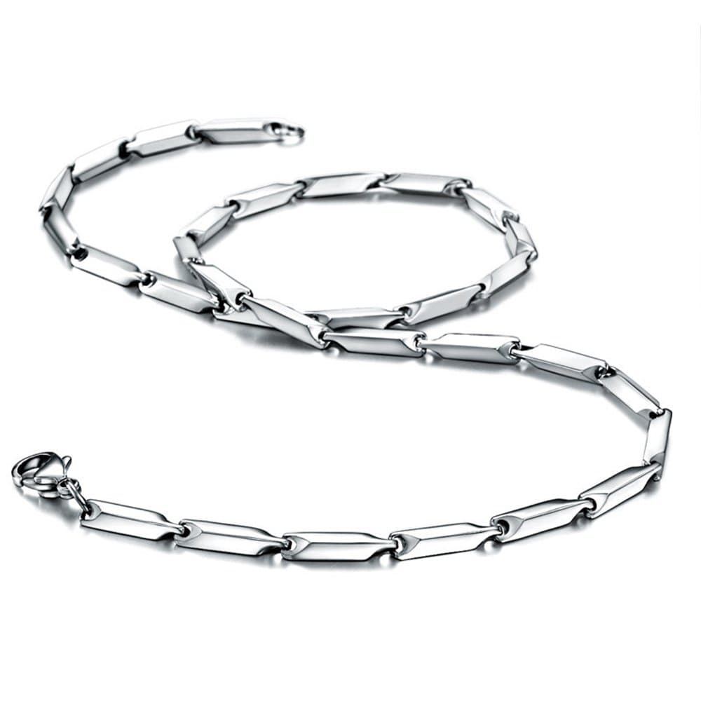 Merdia Men's Stainless Steel Ingot Chain Necklace