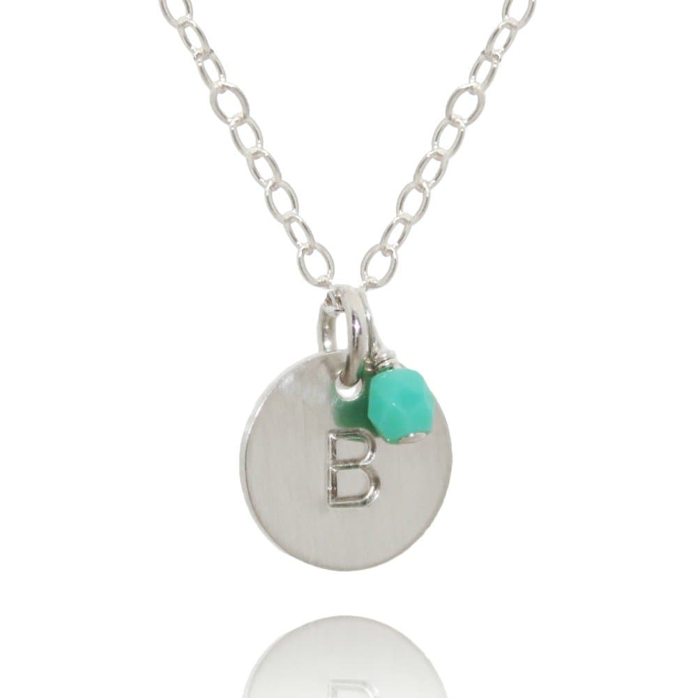 EFYTAL Initial Necklace - Small 925 Sterling Silver Birth Month Charm, Personalized A-Z