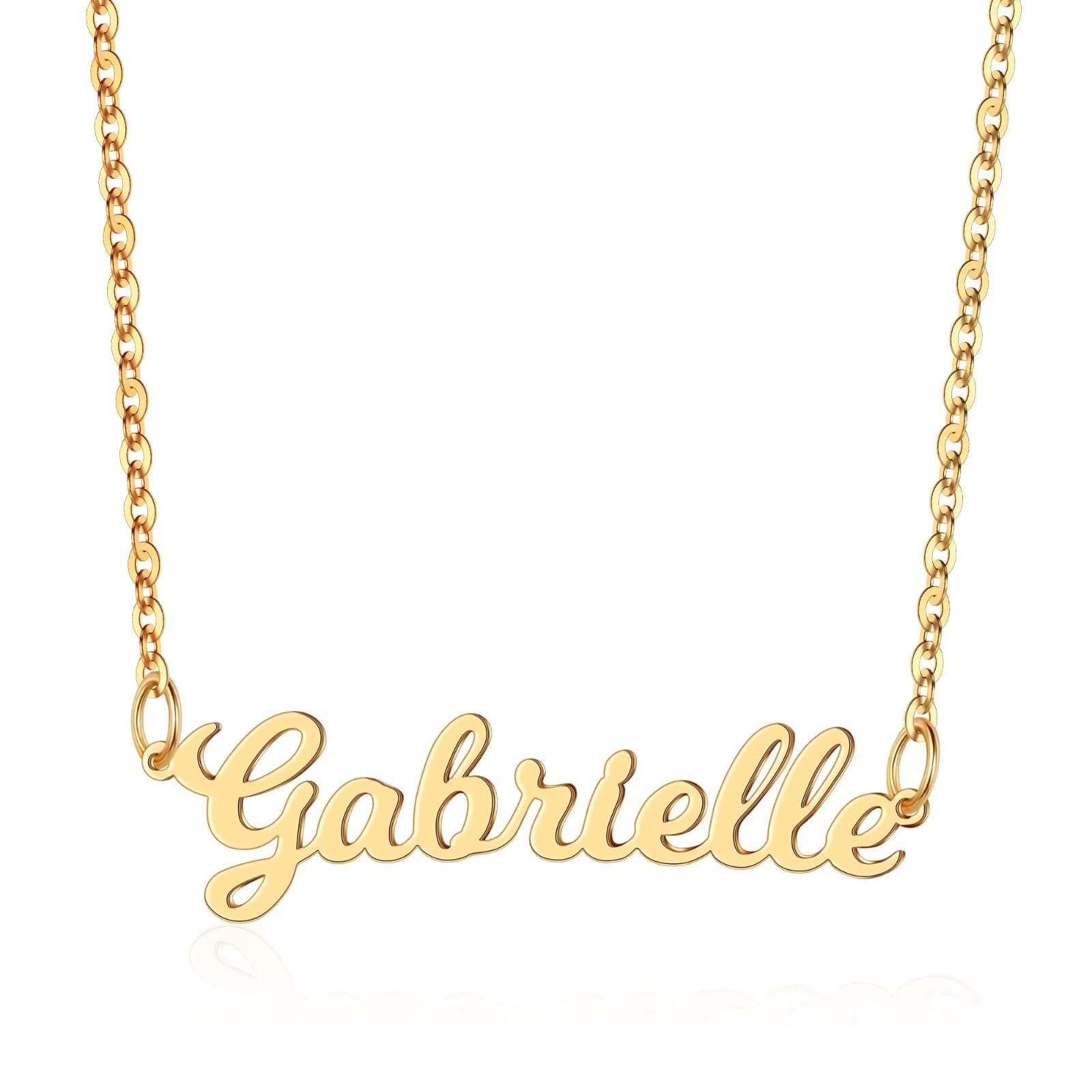Ursteel Personalized 14K Gold Plated Name Necklace for Women