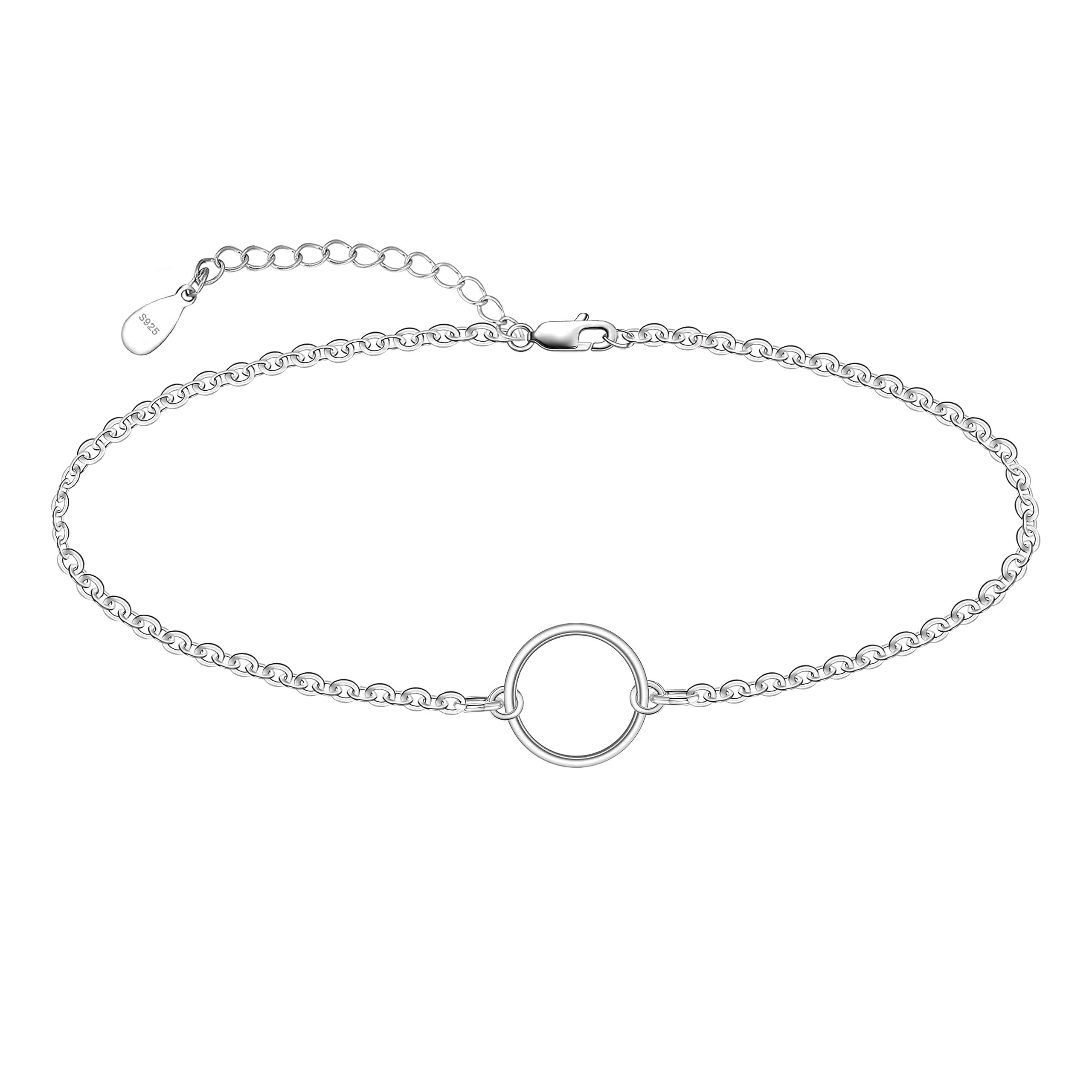 Chic 925 Sterling Silver Multilayered Anklet for Women Satellite, Star Jewelry
