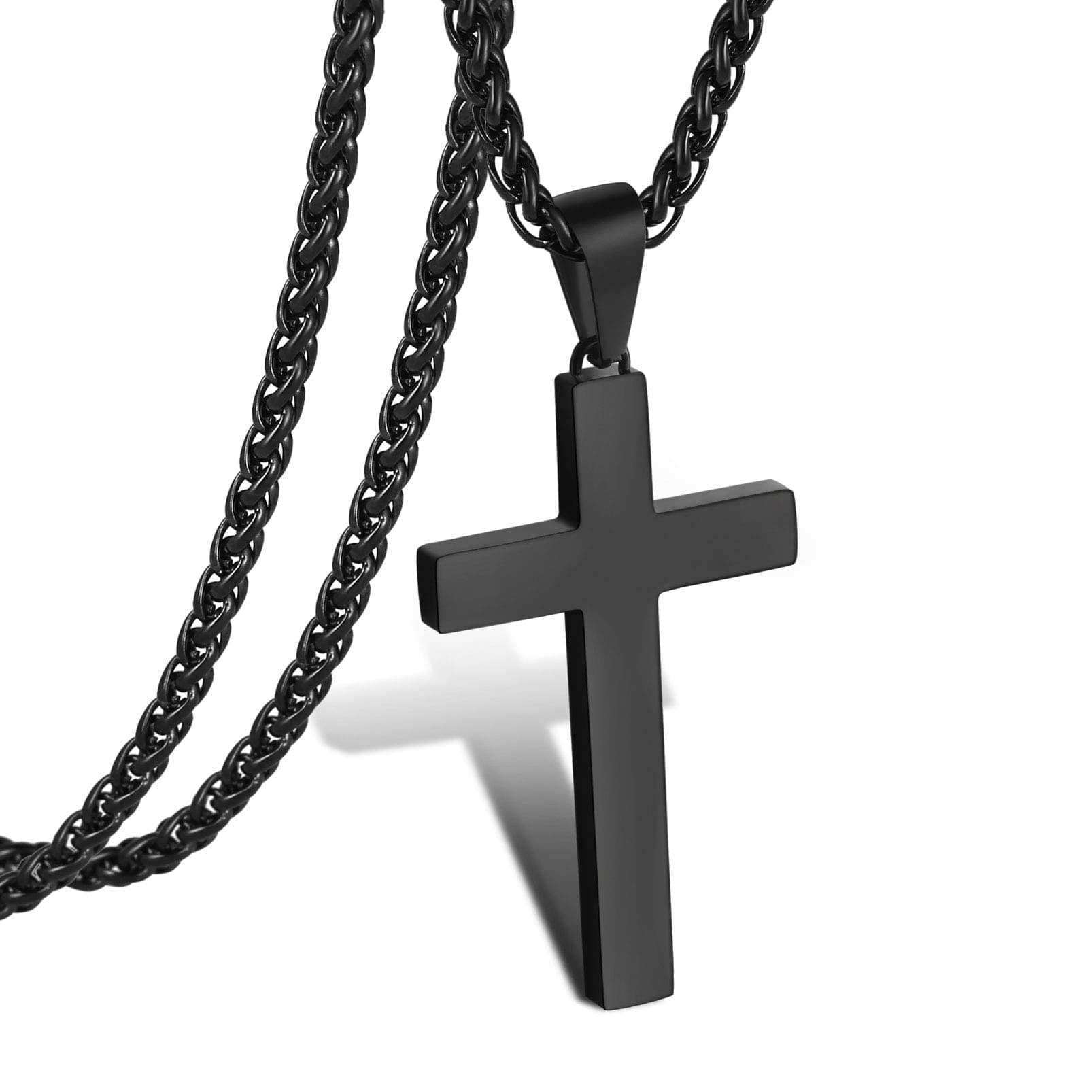 P. Blake Stainless Steel Cross Pendant Necklace for Men & Boys