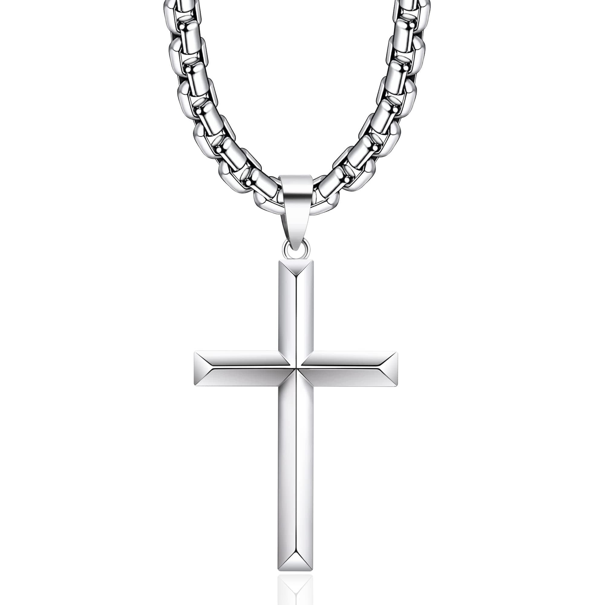 Idemana 925 Sterling Silver & 18K Gold Plated Cross Necklace for All