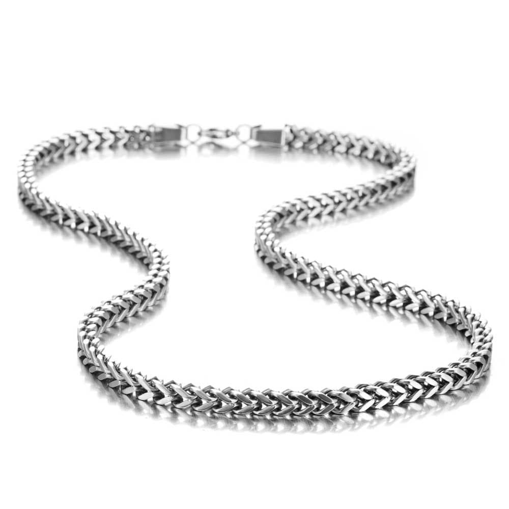 Stunning Mechanic Style Stainless Steel Silver Men's Necklace (18,21,23 Inches)