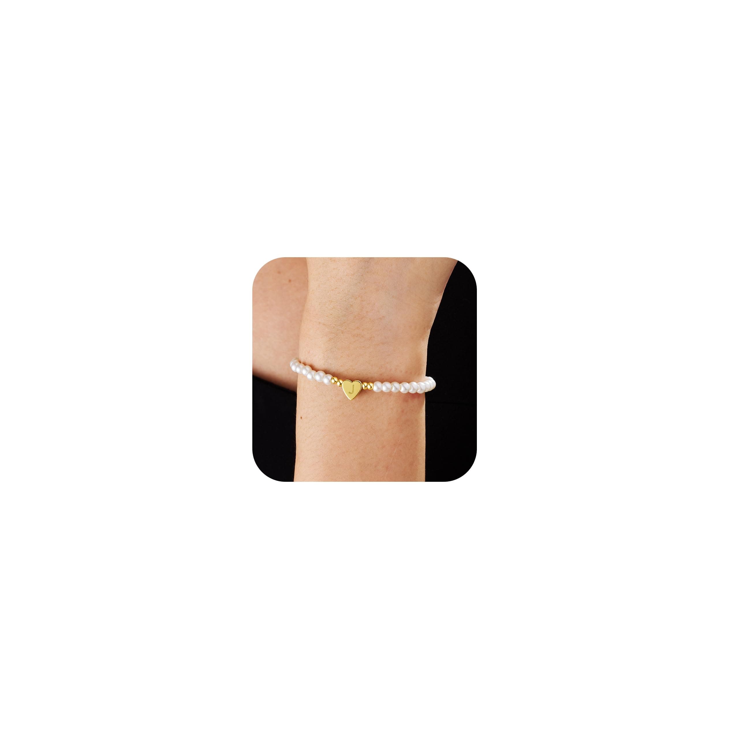 2025 Trendy Gold Initial Pearl Bracelet for Women