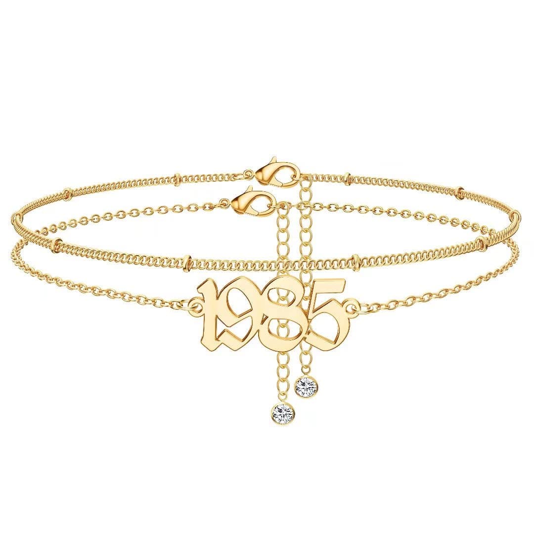1. Women's Birth Year Number Anklet
2. Women's 14K Gold Plated Ankle Bracelet Beach Jewelry
3. Birth Year Dainty Anklet Charms Anniversary Gifts