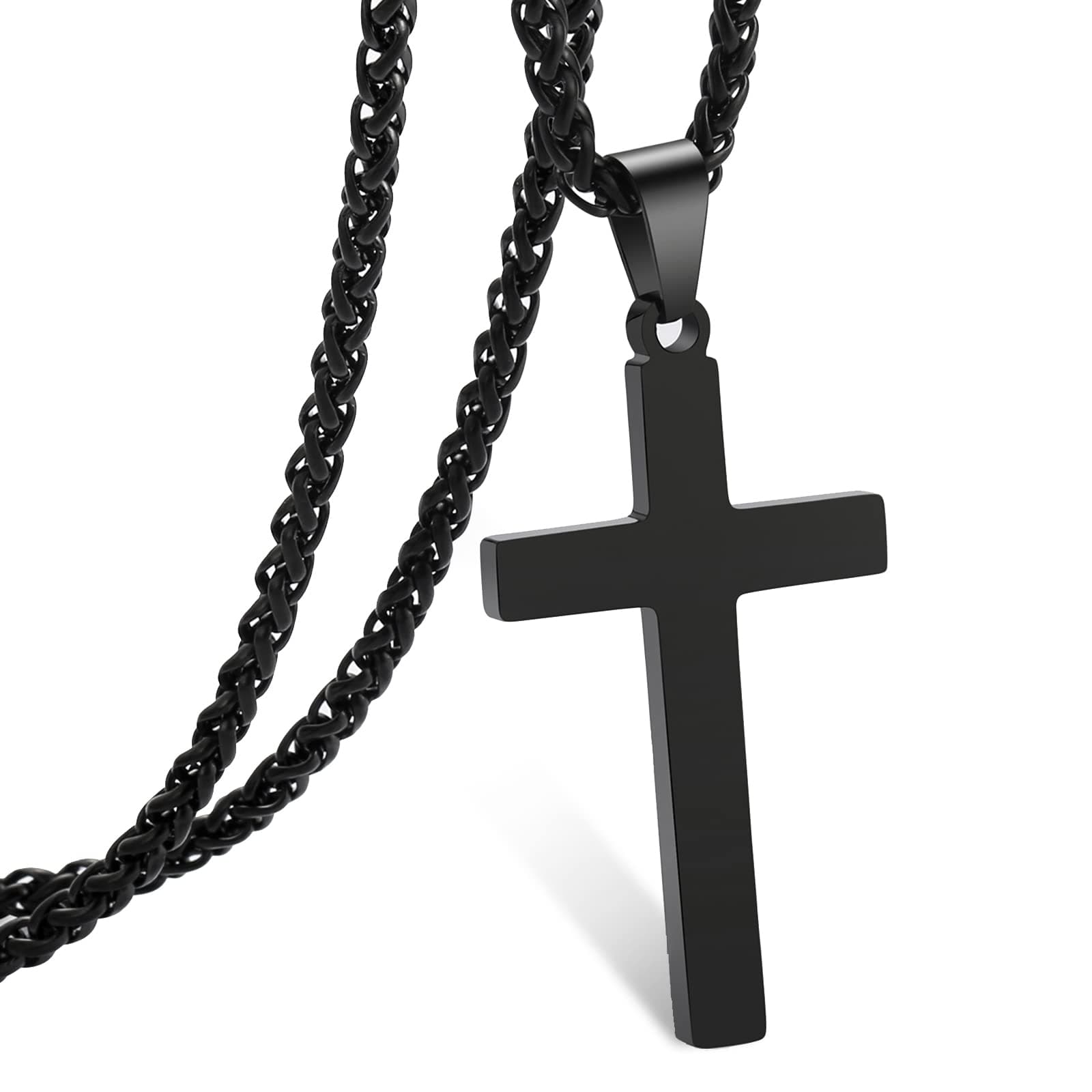 Stainless Steel Cross Pendant Necklace 16-24 Inches Religious Gift