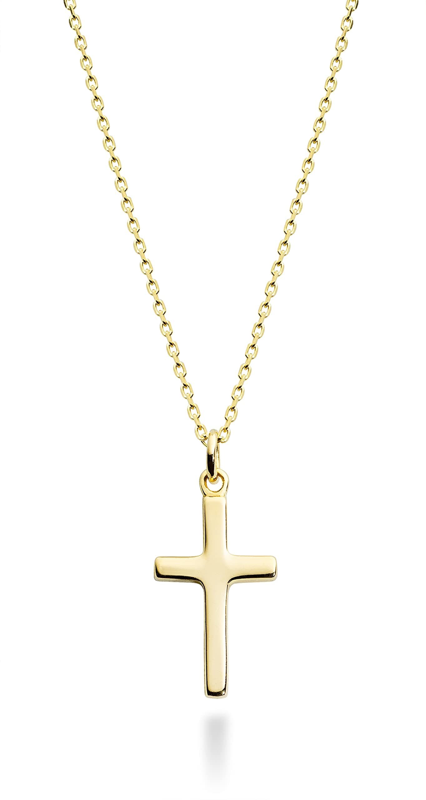 Miabella Italian 18K Gold Plated Small Cross Pendant Necklace
