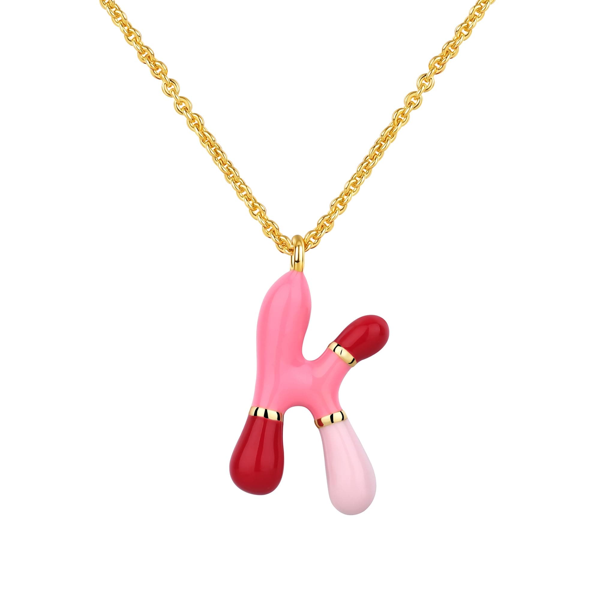 Kainier Colorful Balloon Alphabet Name Pendant 14K Gold Plated Necklaces…