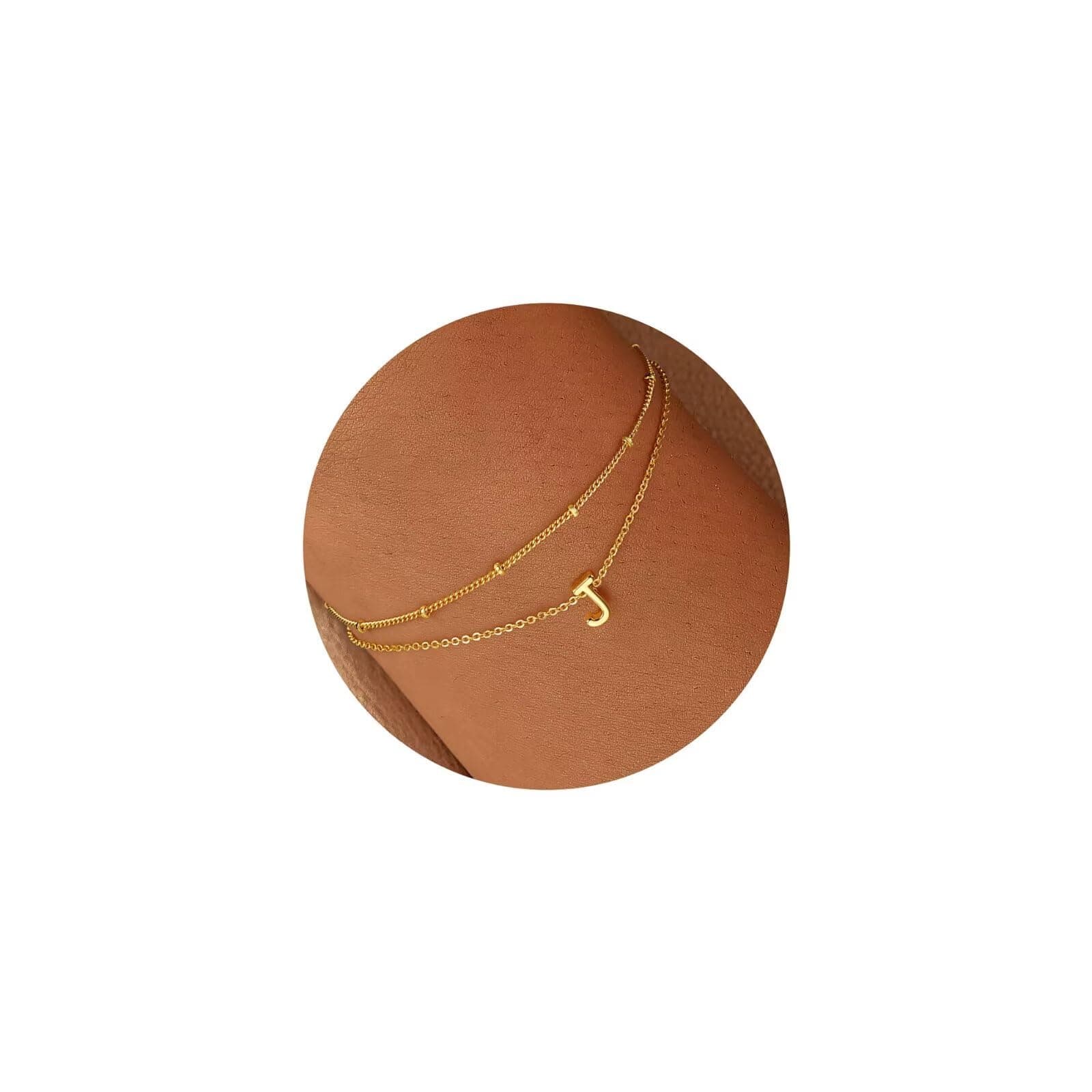 Turandoss 18K Gold Plated Initial Bracelets for Women