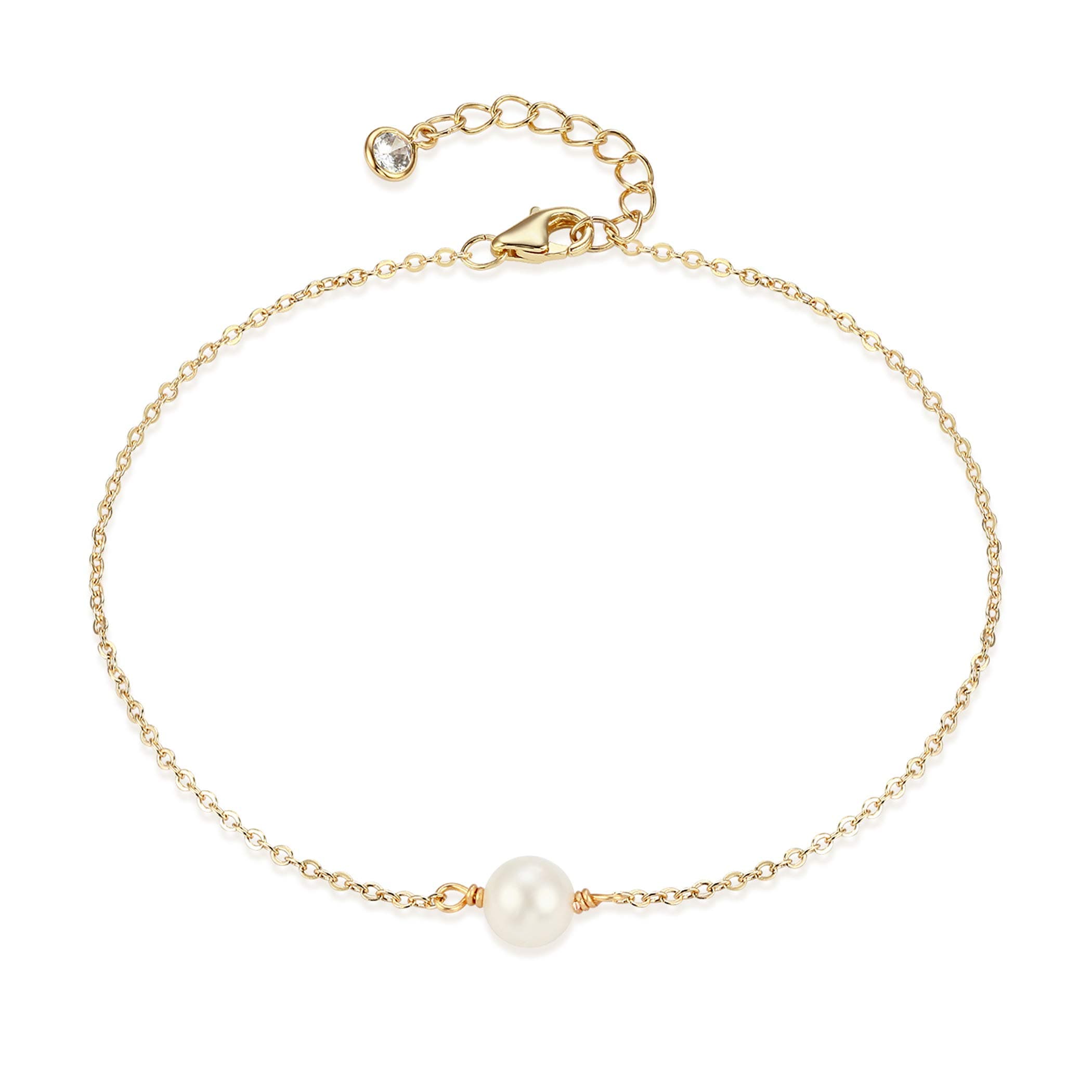 14k Gold Plated/Sterling Silver Dainty Satellite Beads Bracelet