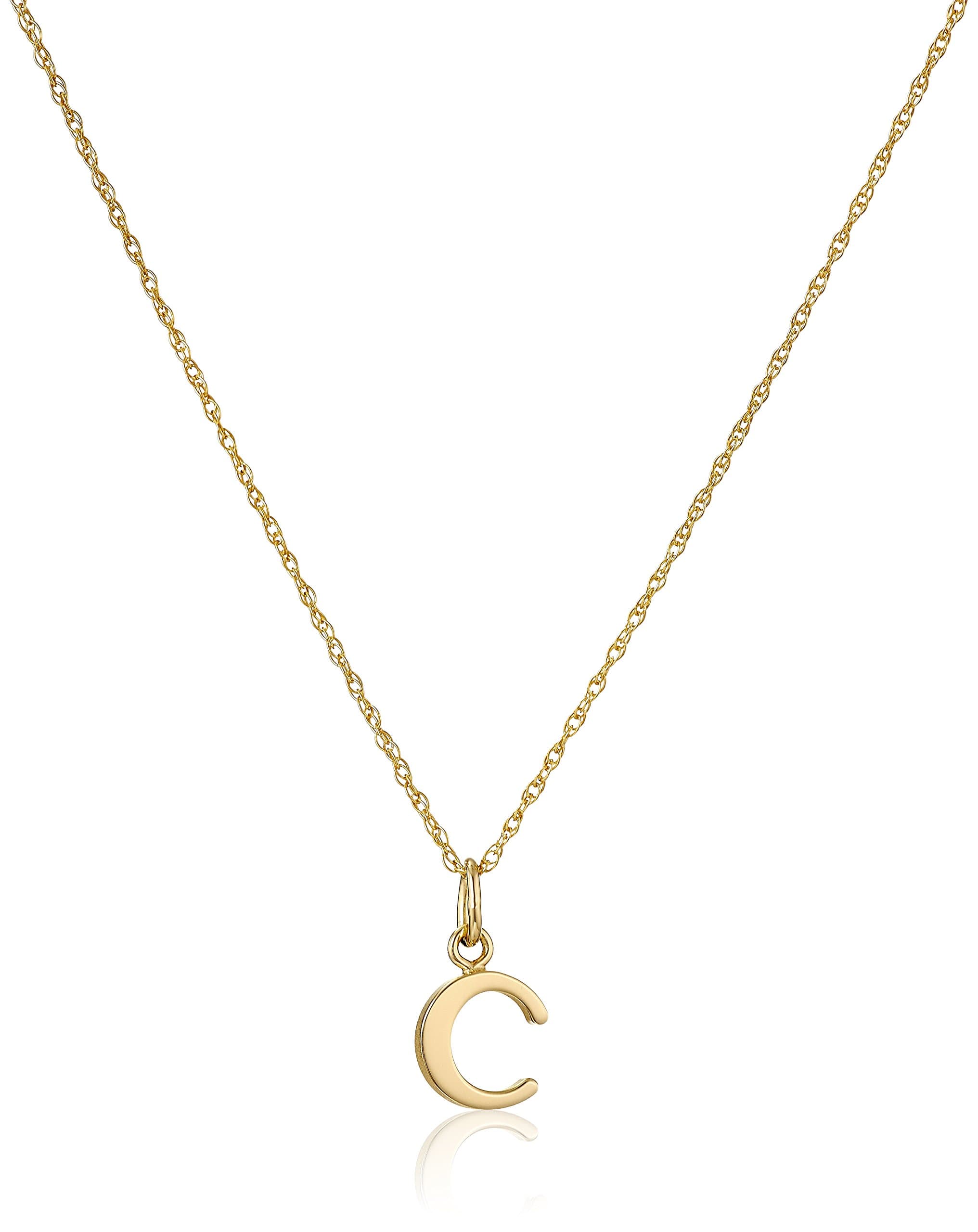 Amazon Essentials 14k Gold-Filled Letter Charm Pendant Necklace
