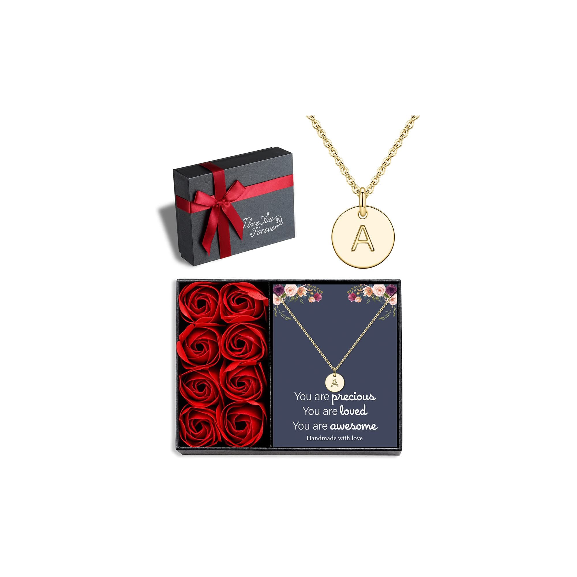 Hidepoo 14K Gold Filled Initial Disc Necklace - Birthday & Christmas Gifts for Girls & Women
