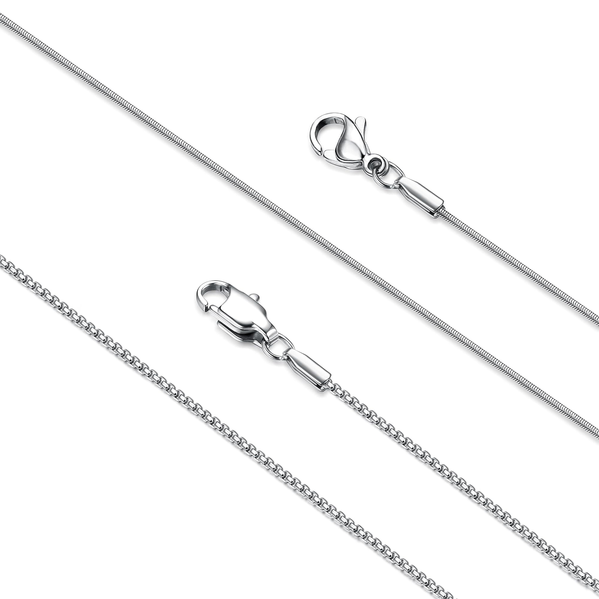 Lolis Silver Hypoallergenic Snake Chain Necklace - 1mm Thin & Strong, 16-30 Inch
