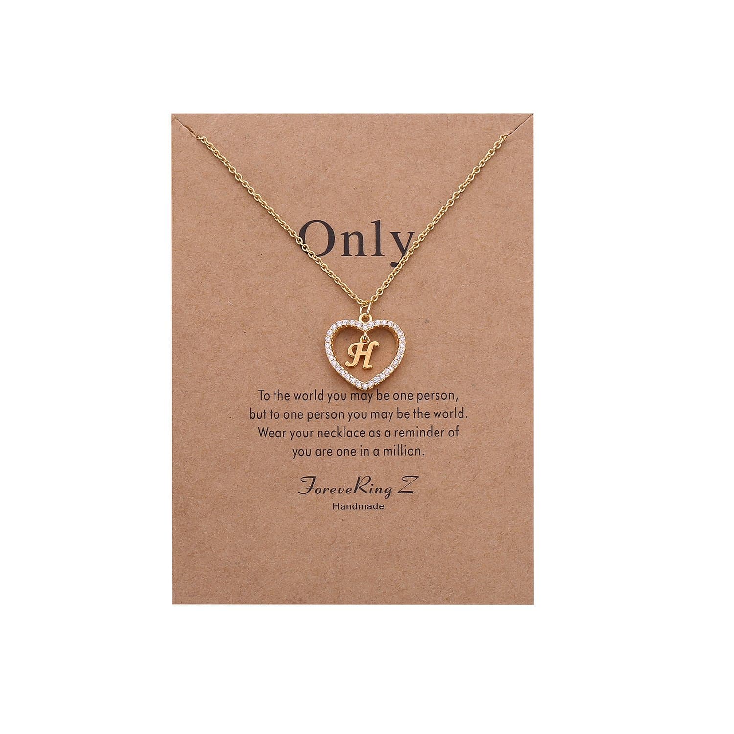 Wishoney A-Z Letter Pendant Women's Initial Necklace Jewelry
